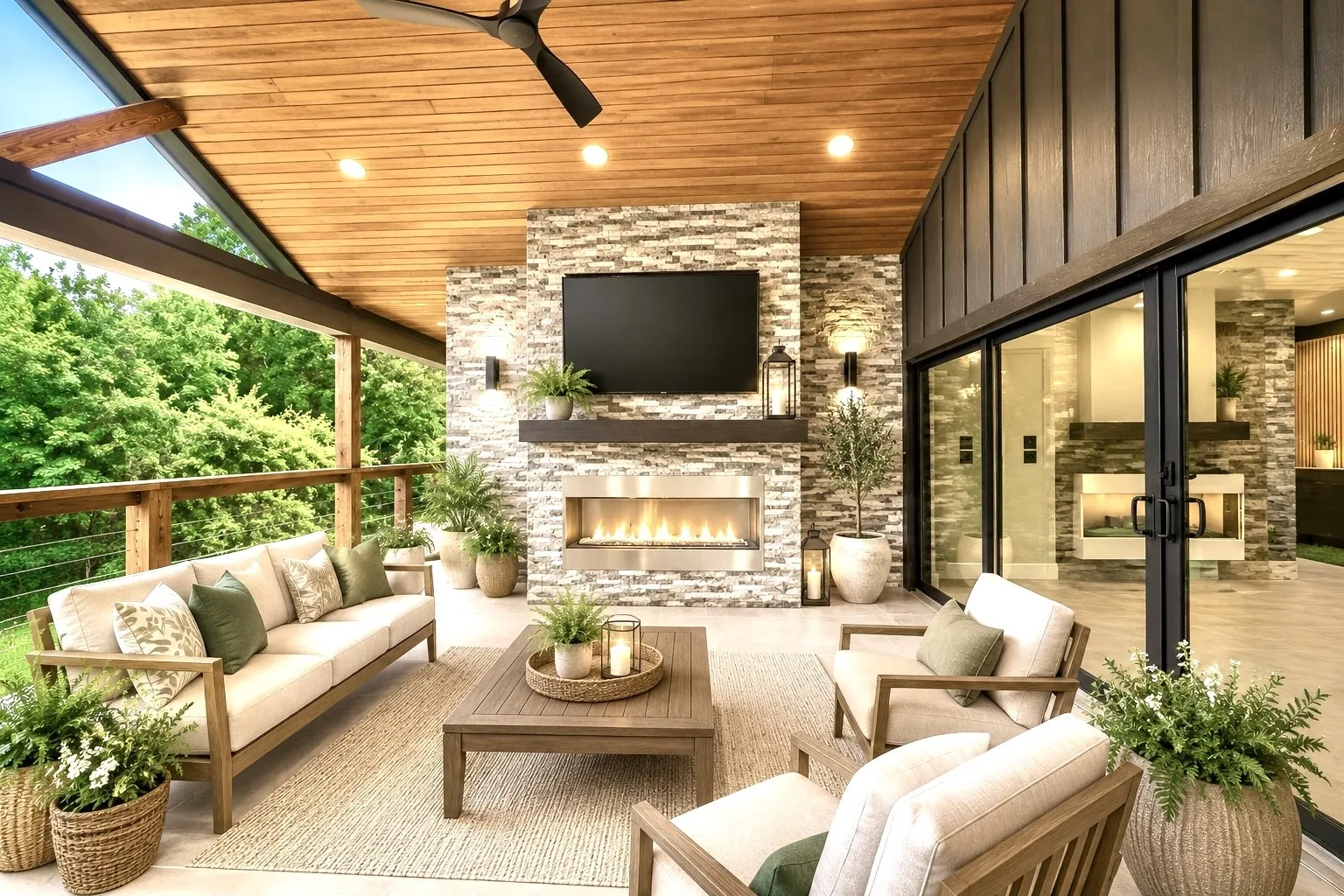 Virtually staged - outdoor covered patio