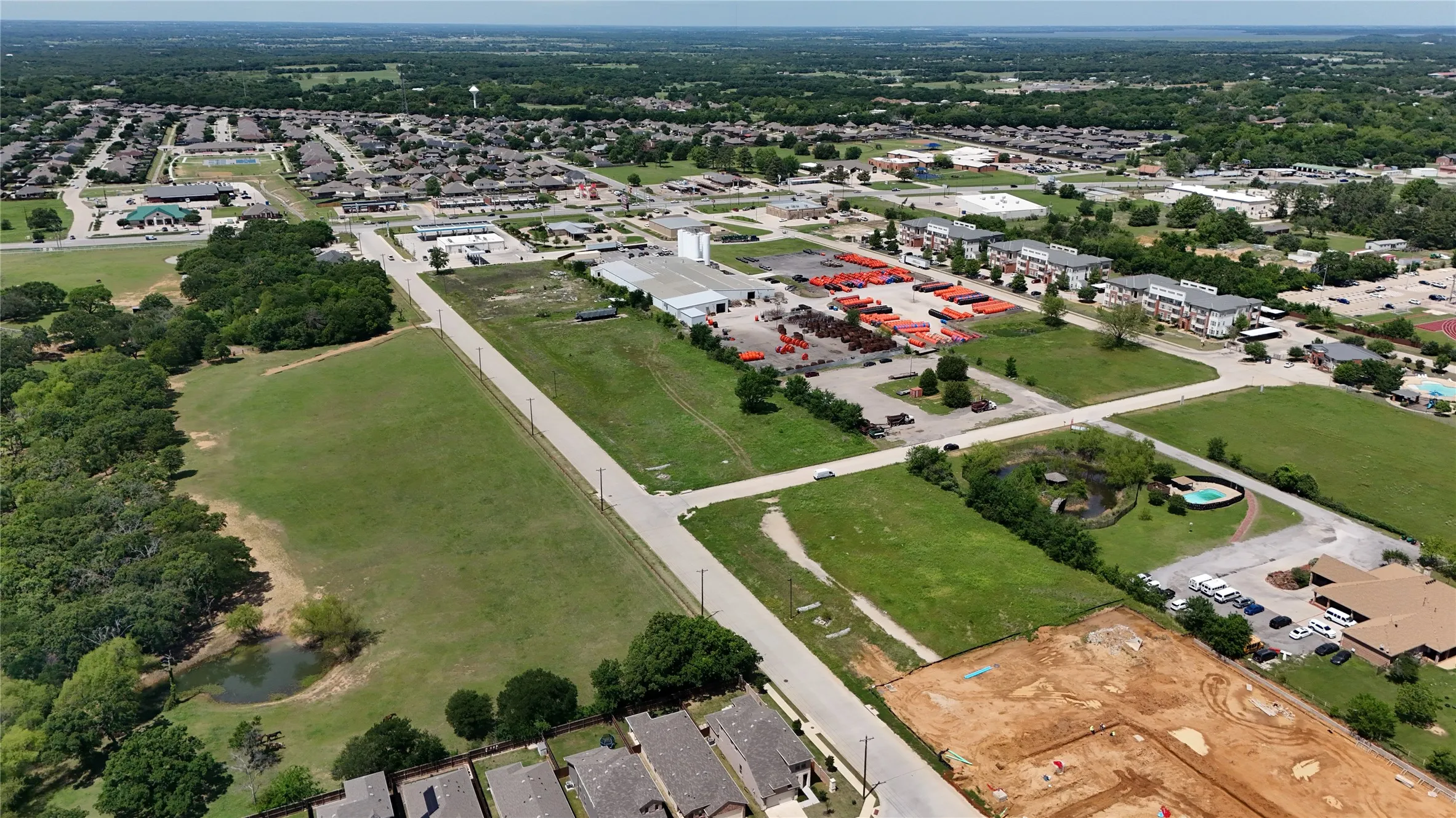 Expansive aerial perspective showcasing multiple development opportunities