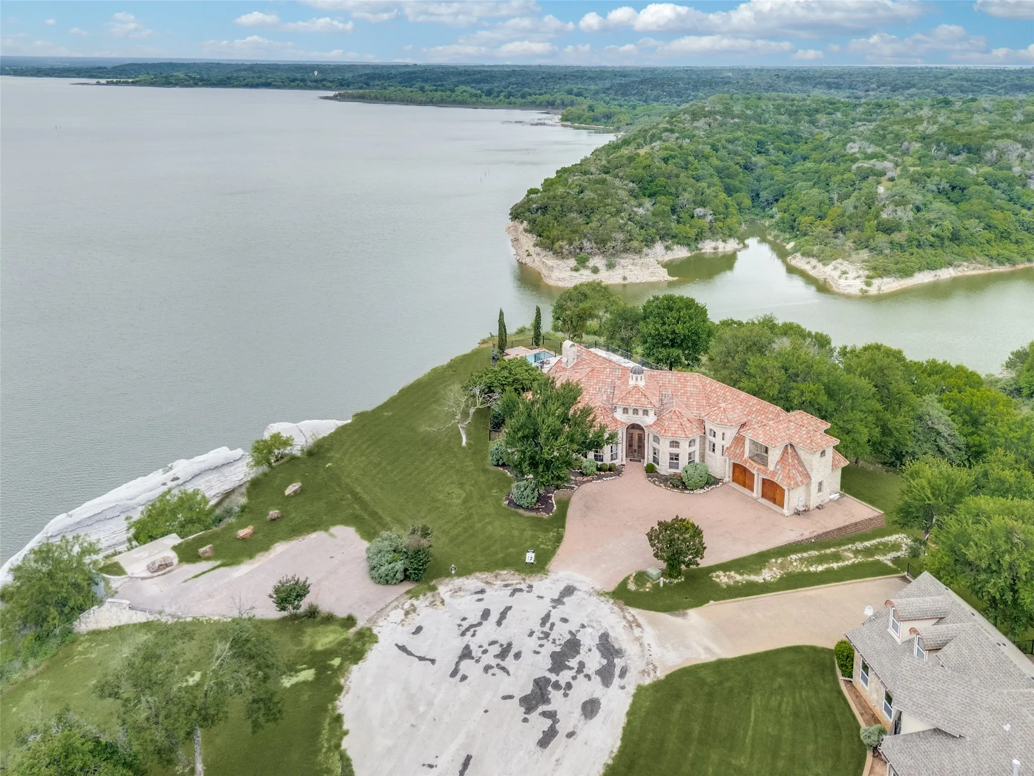Aerial view of the lake