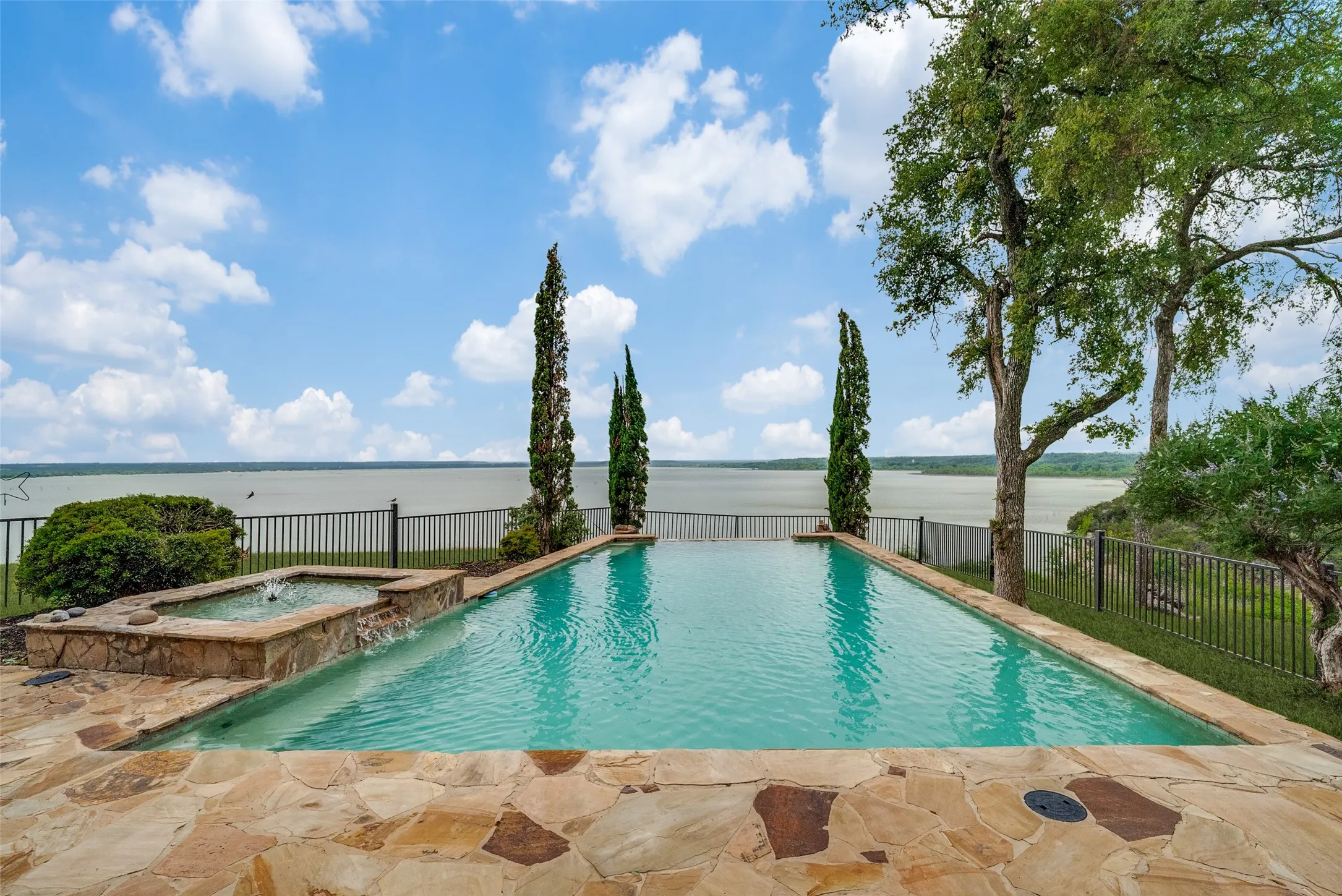 Pool with a view of the lake