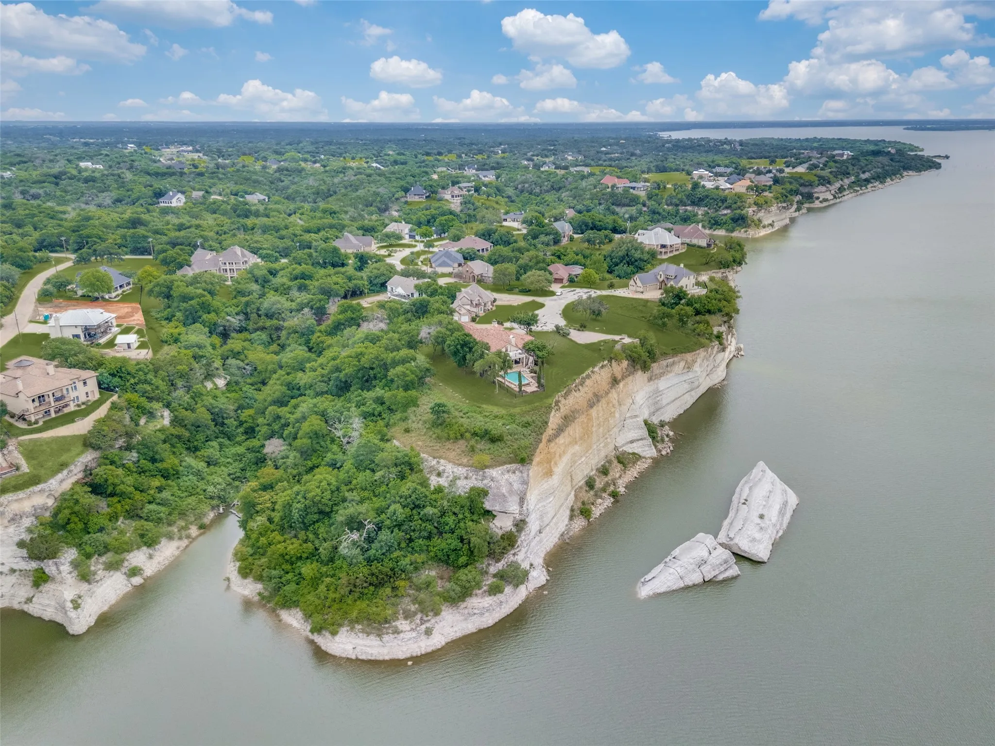 Aerial view of the lake