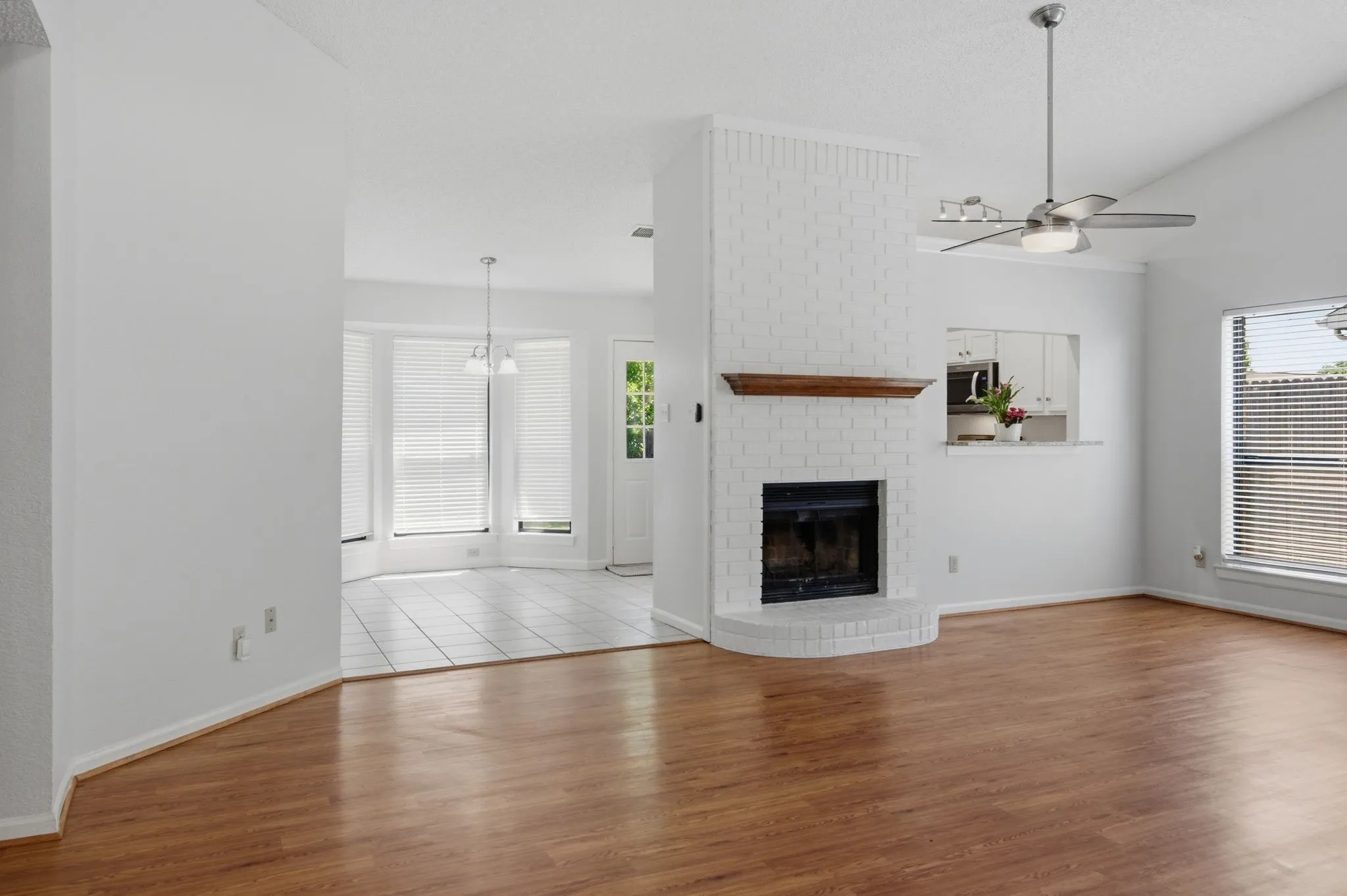Large Living Room Open to the Kitchen and Dining Area.