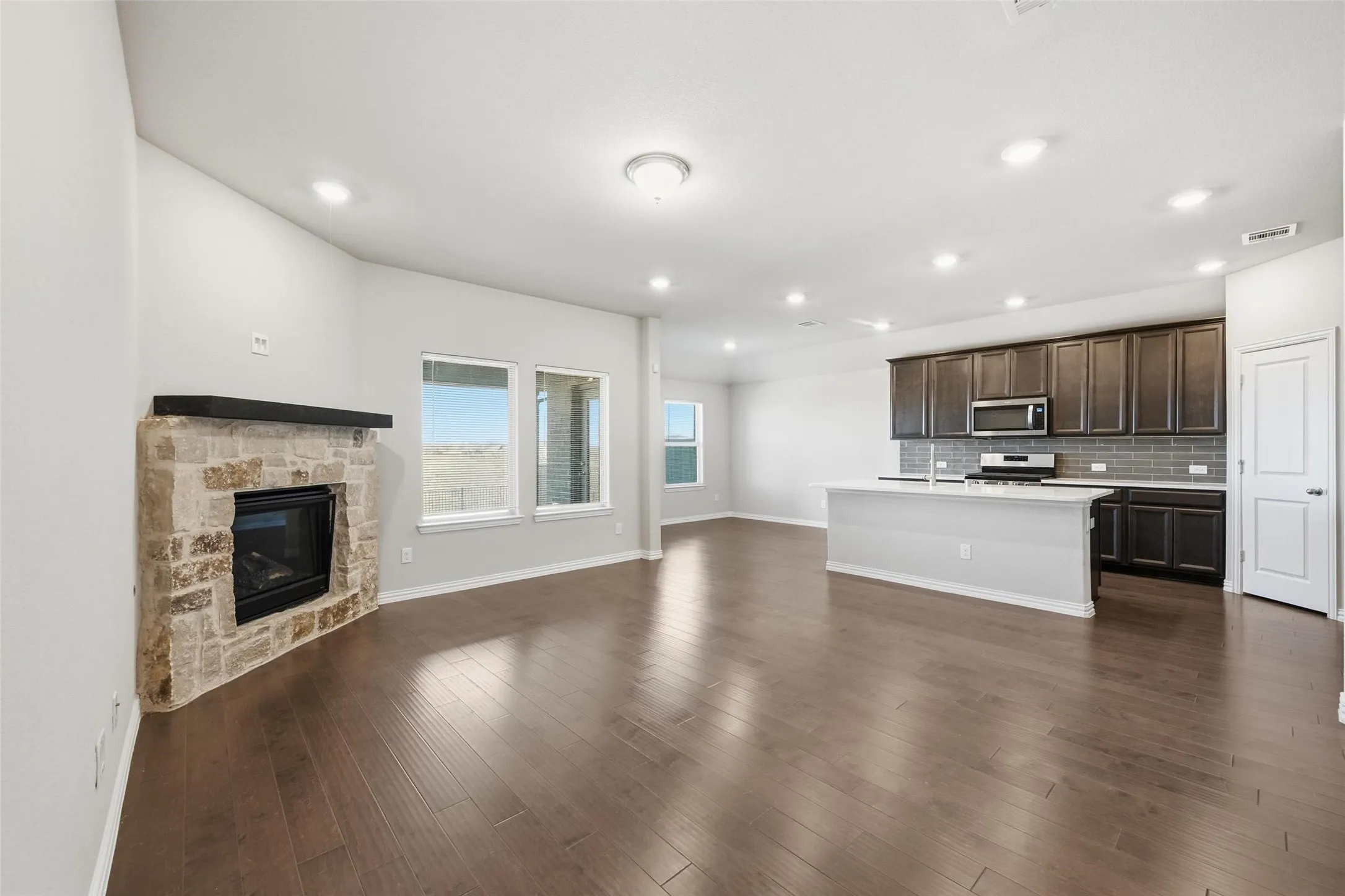 Open concept living and kitchen