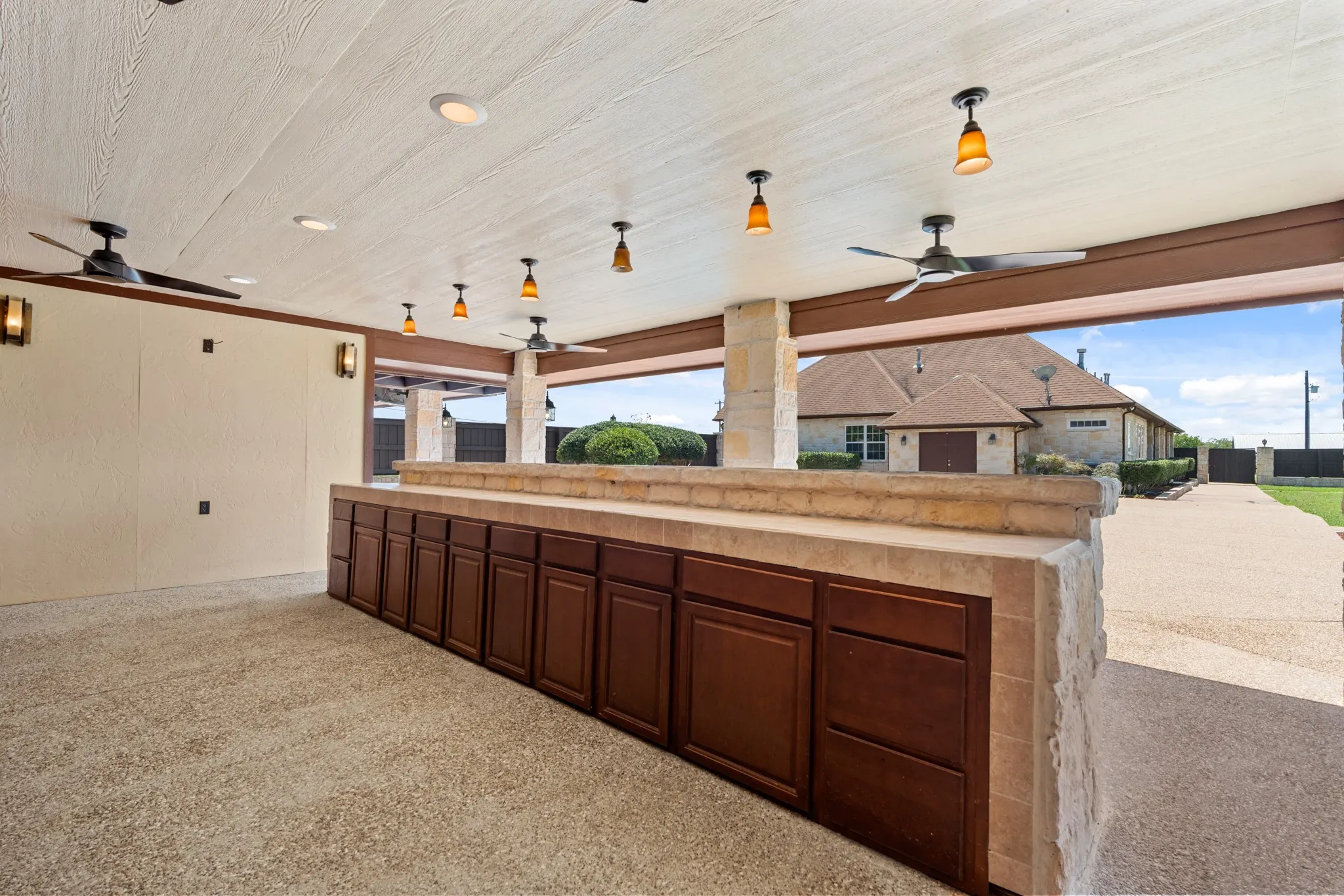 Outdoor bar with plenty of storage