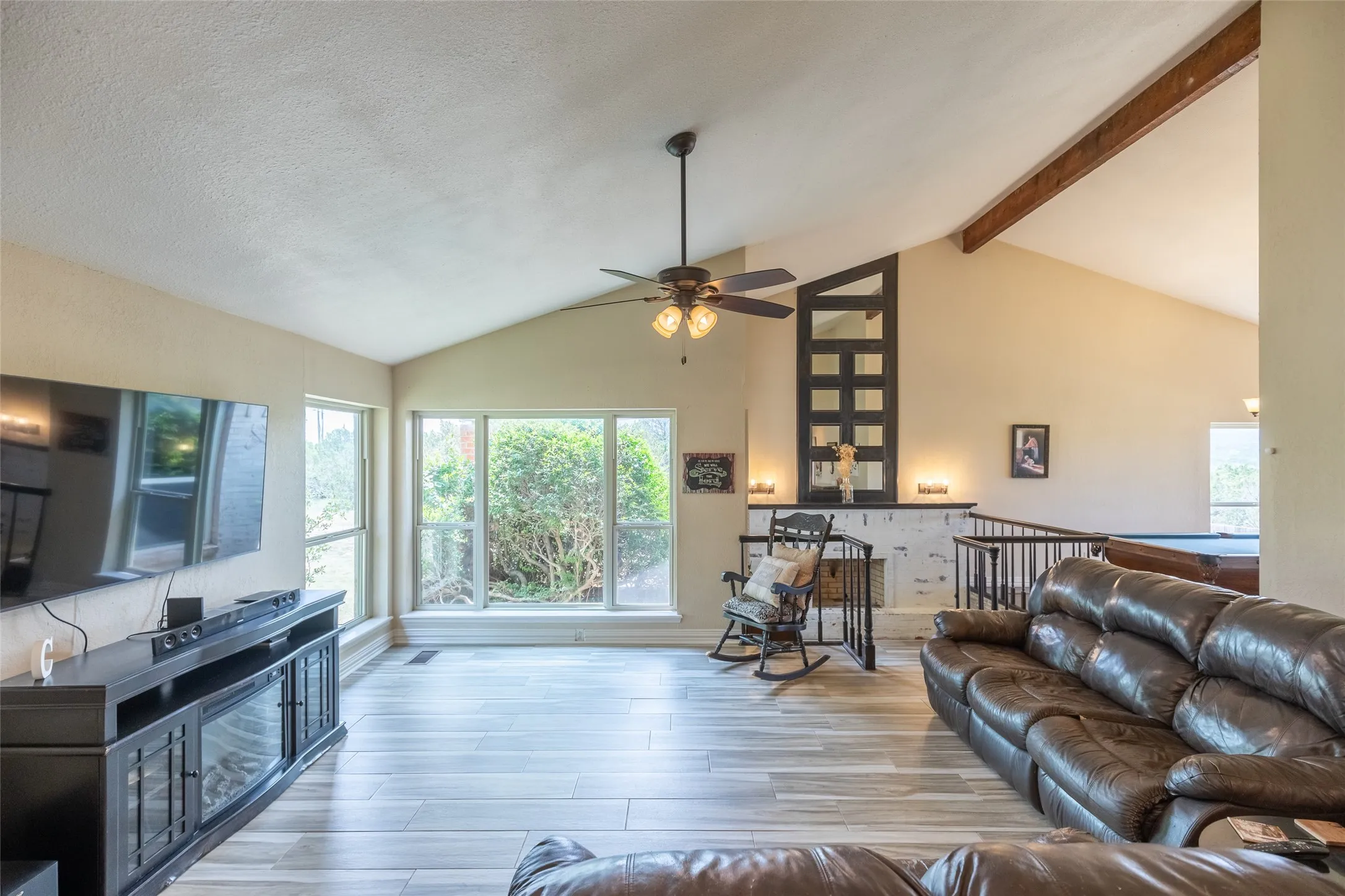 Great natural light and ample space for the first living area.