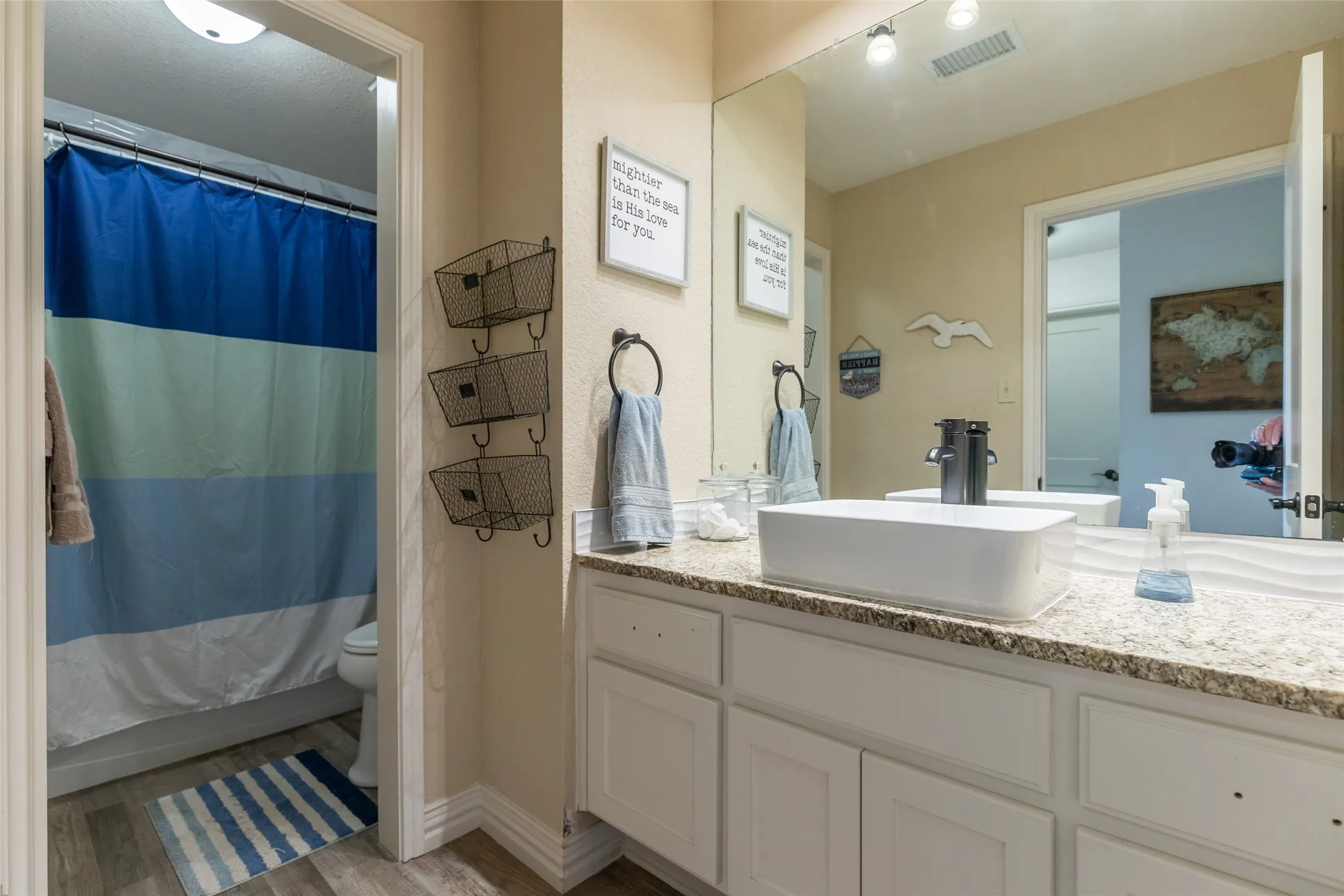 Upstairs bath is remodeled and beautiful
