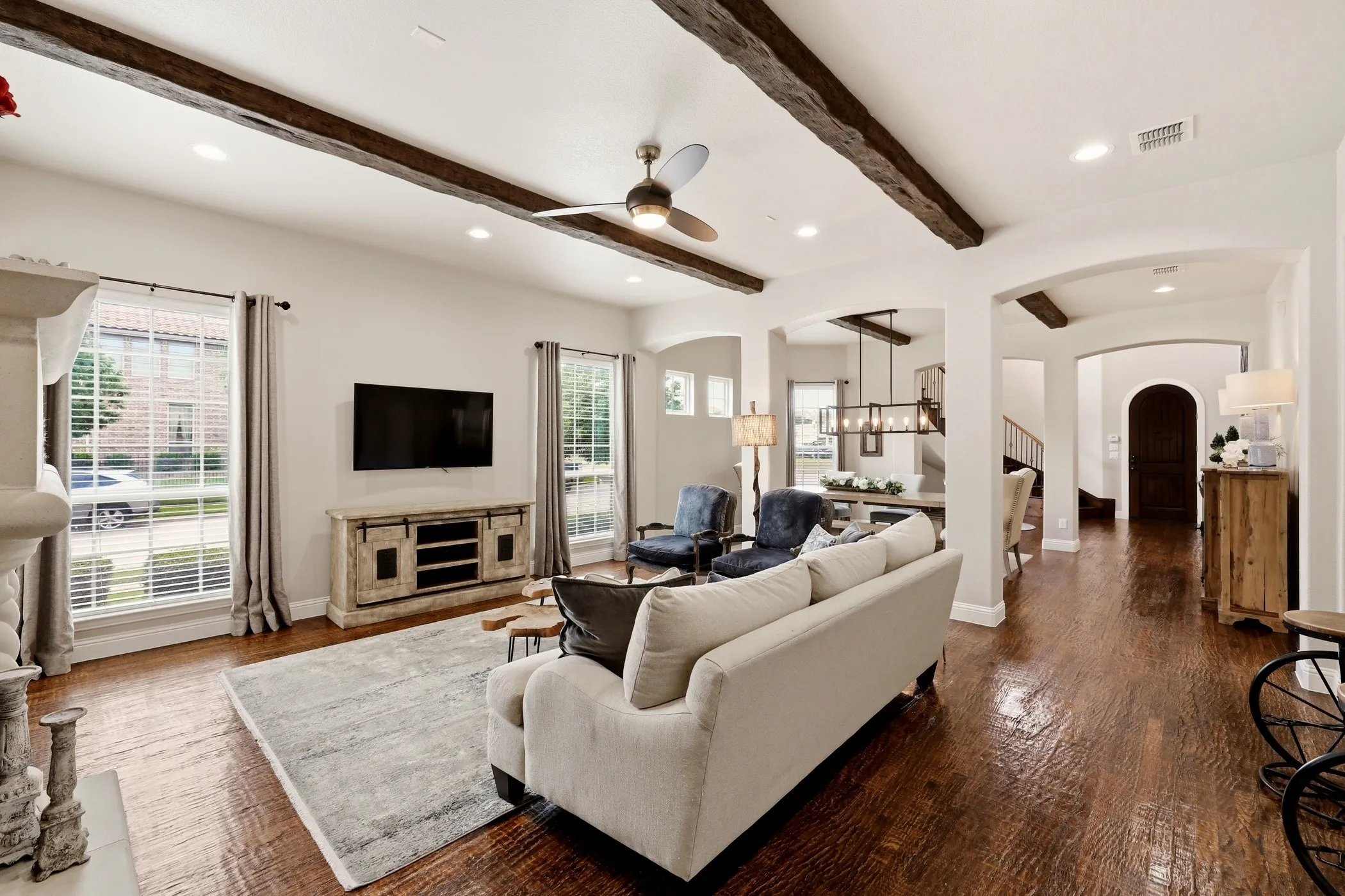 Open, light, & bright living room.