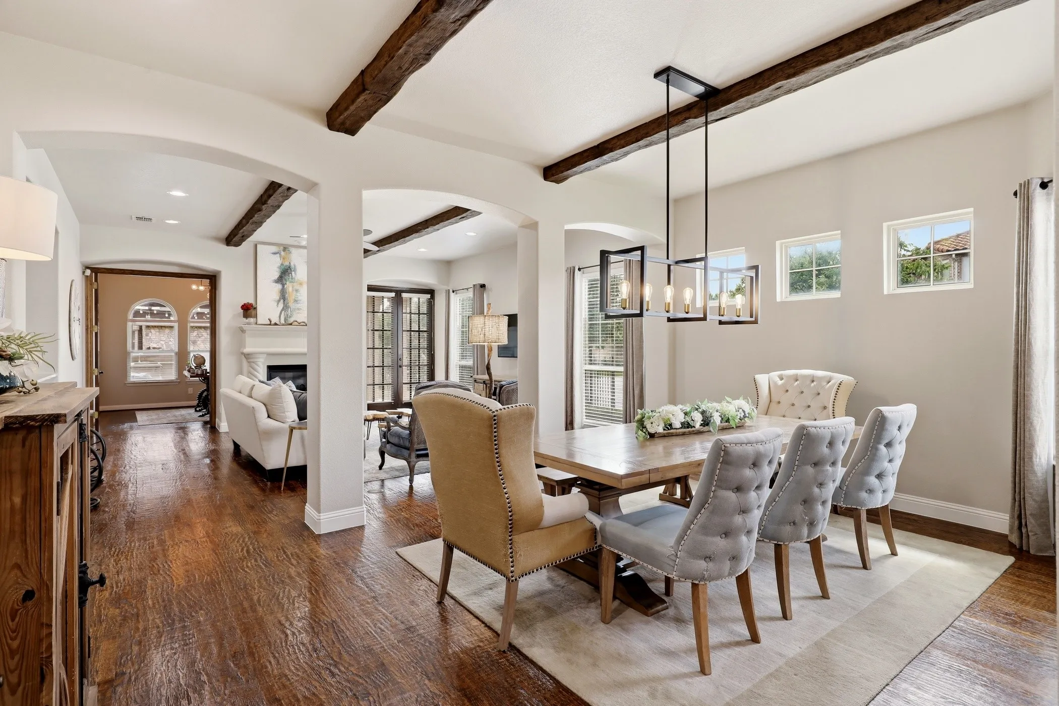 Expansive hardwood floors.