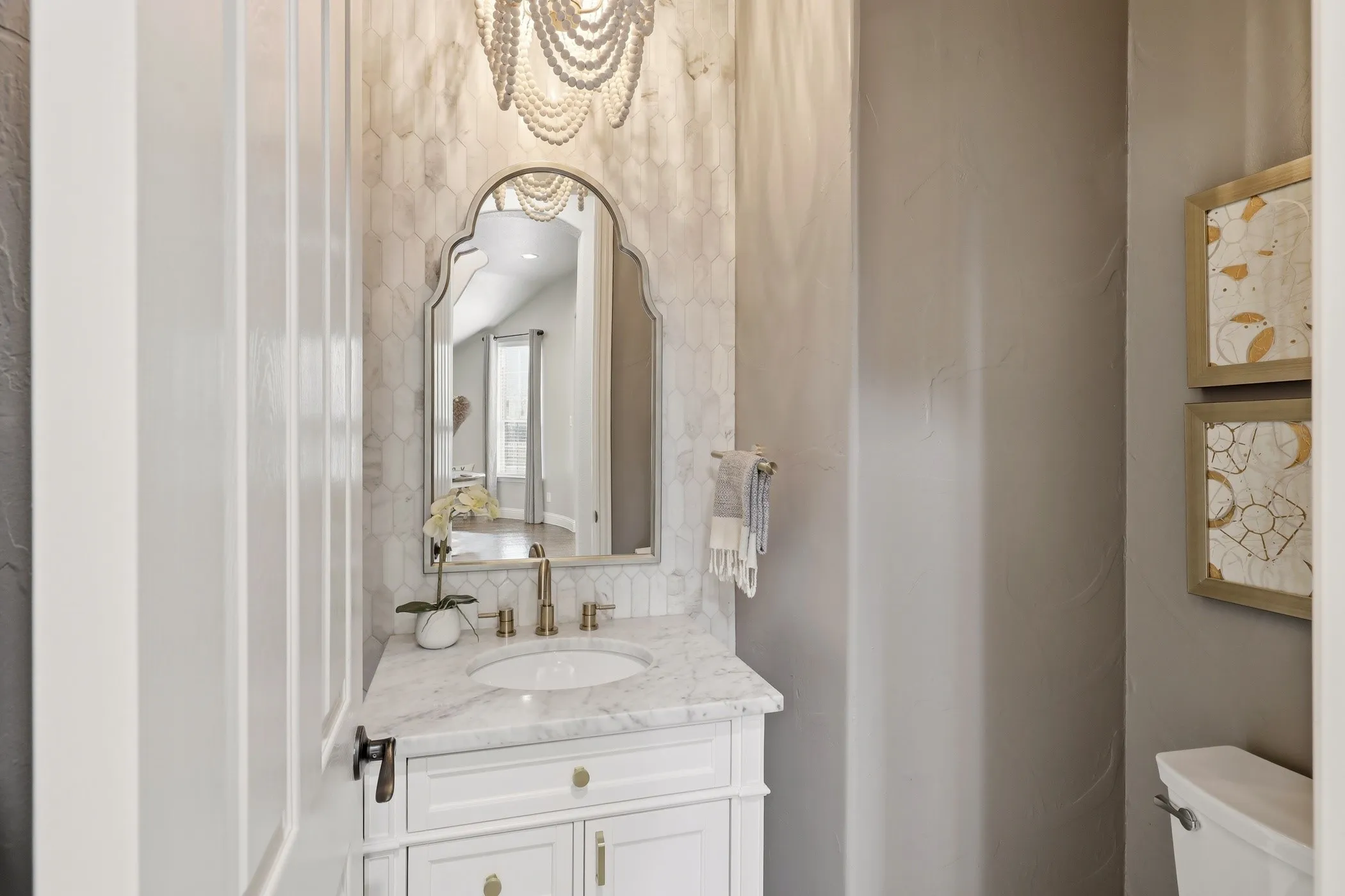 Downstairs powder room.