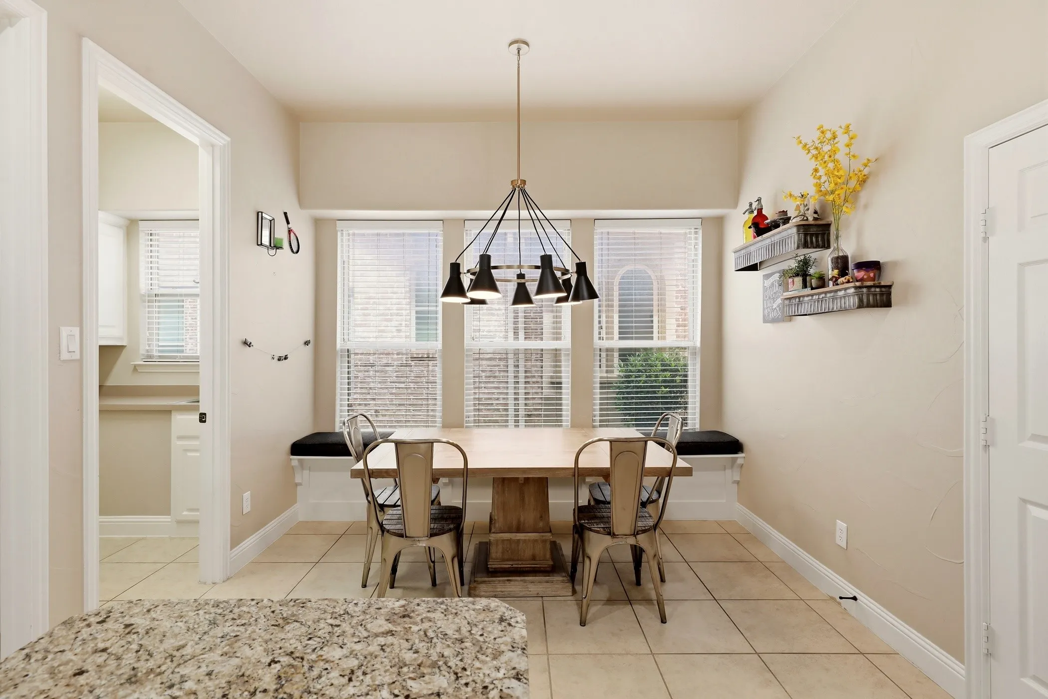 Breakfast area with window seat.