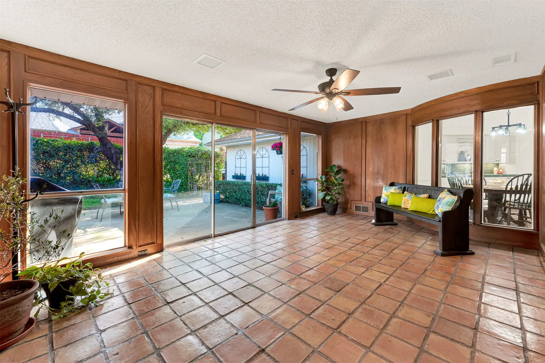 So much natural abounds the sun room, would also make a great play room.