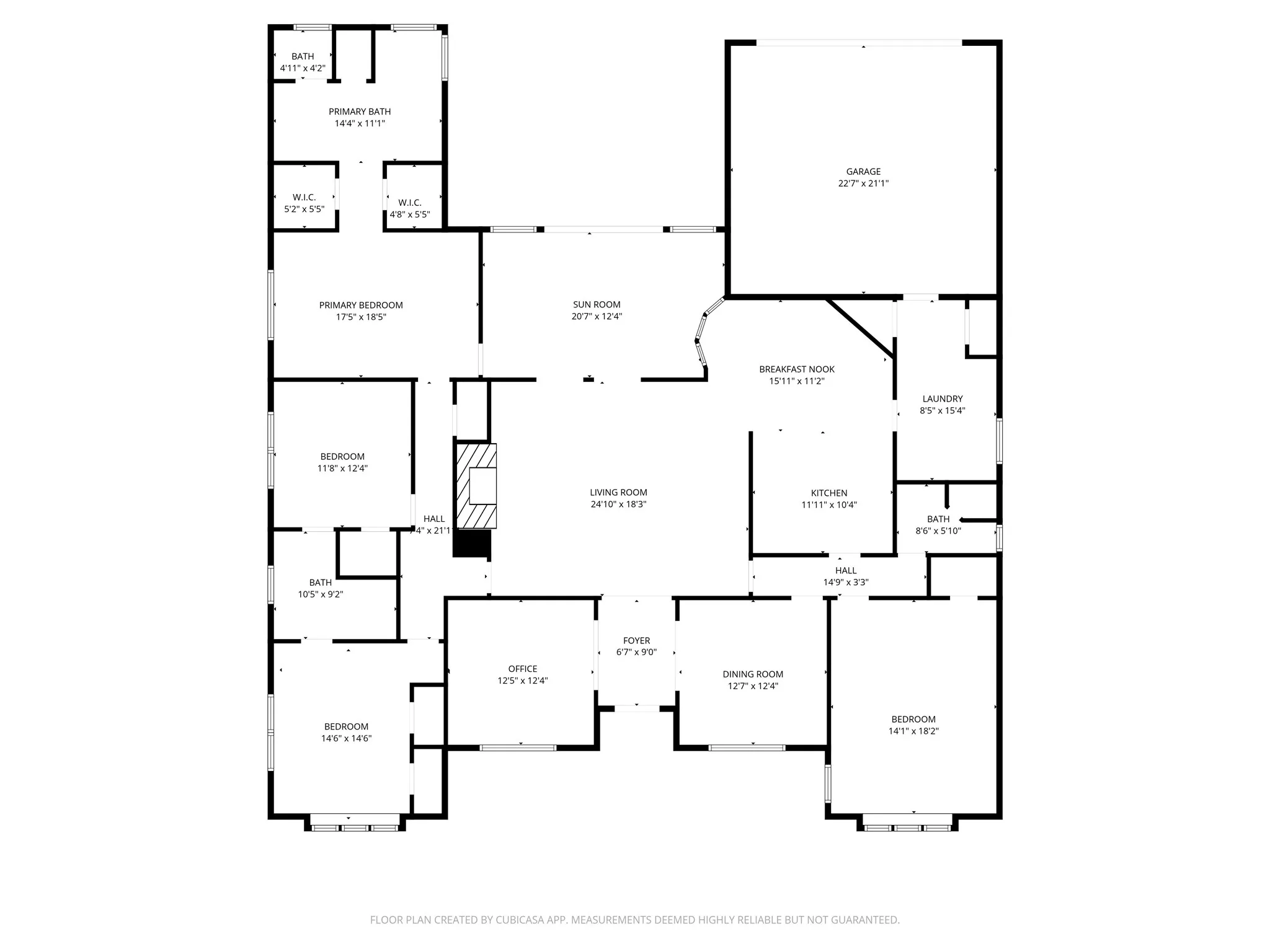 Floor plan, shows ample living spaces