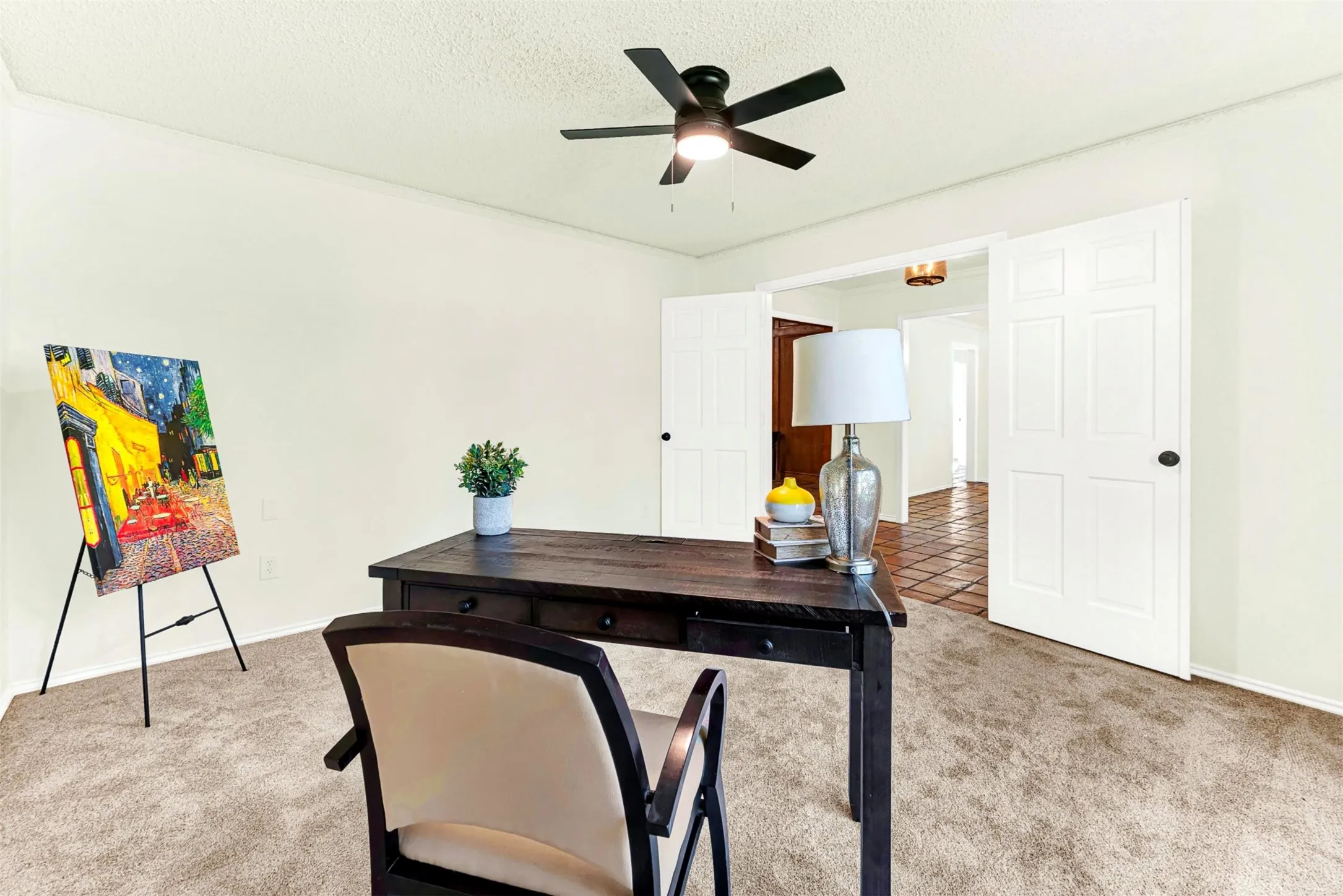 Quiet area for the office away from living areas.