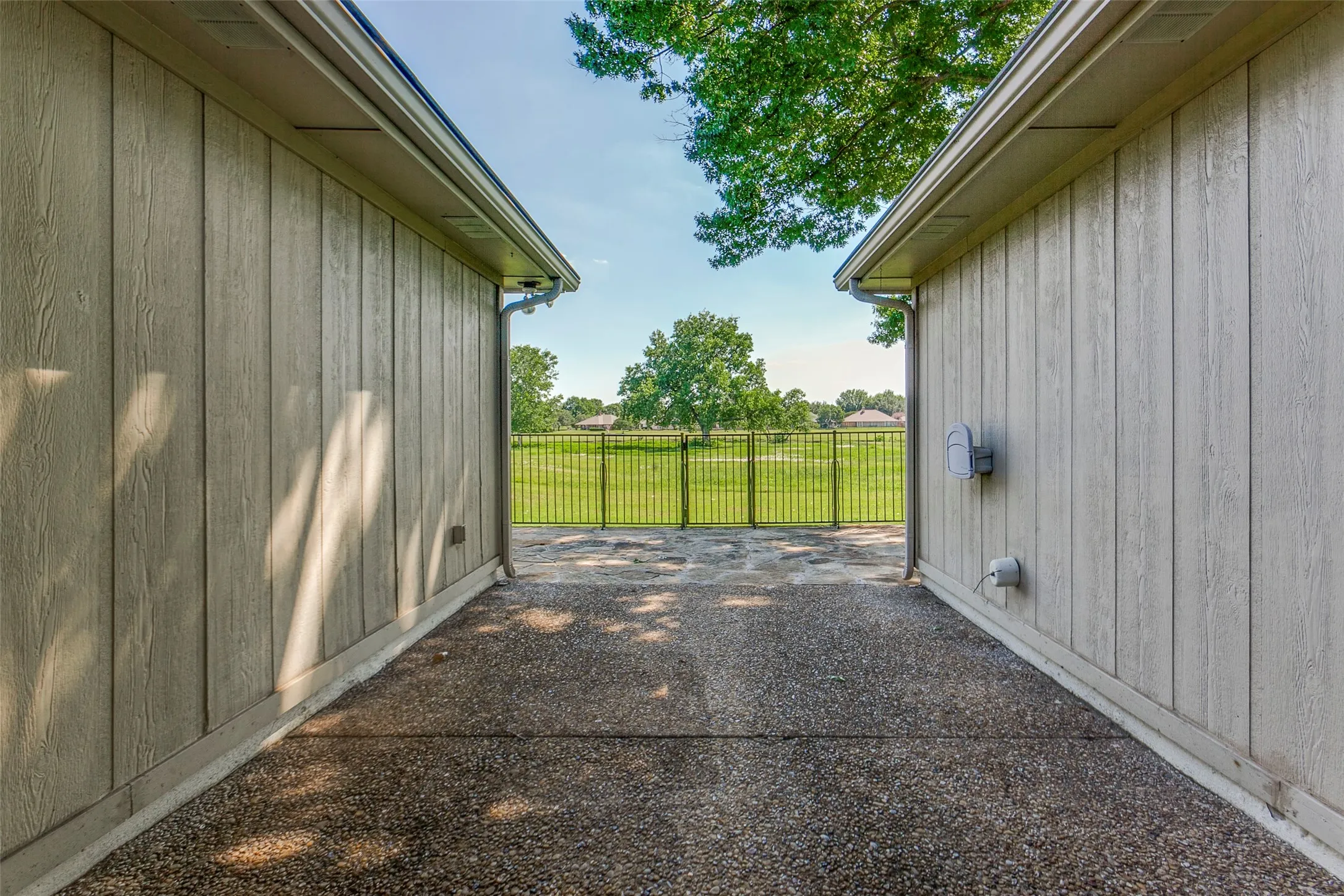 View from house to patio and Greenbelt area