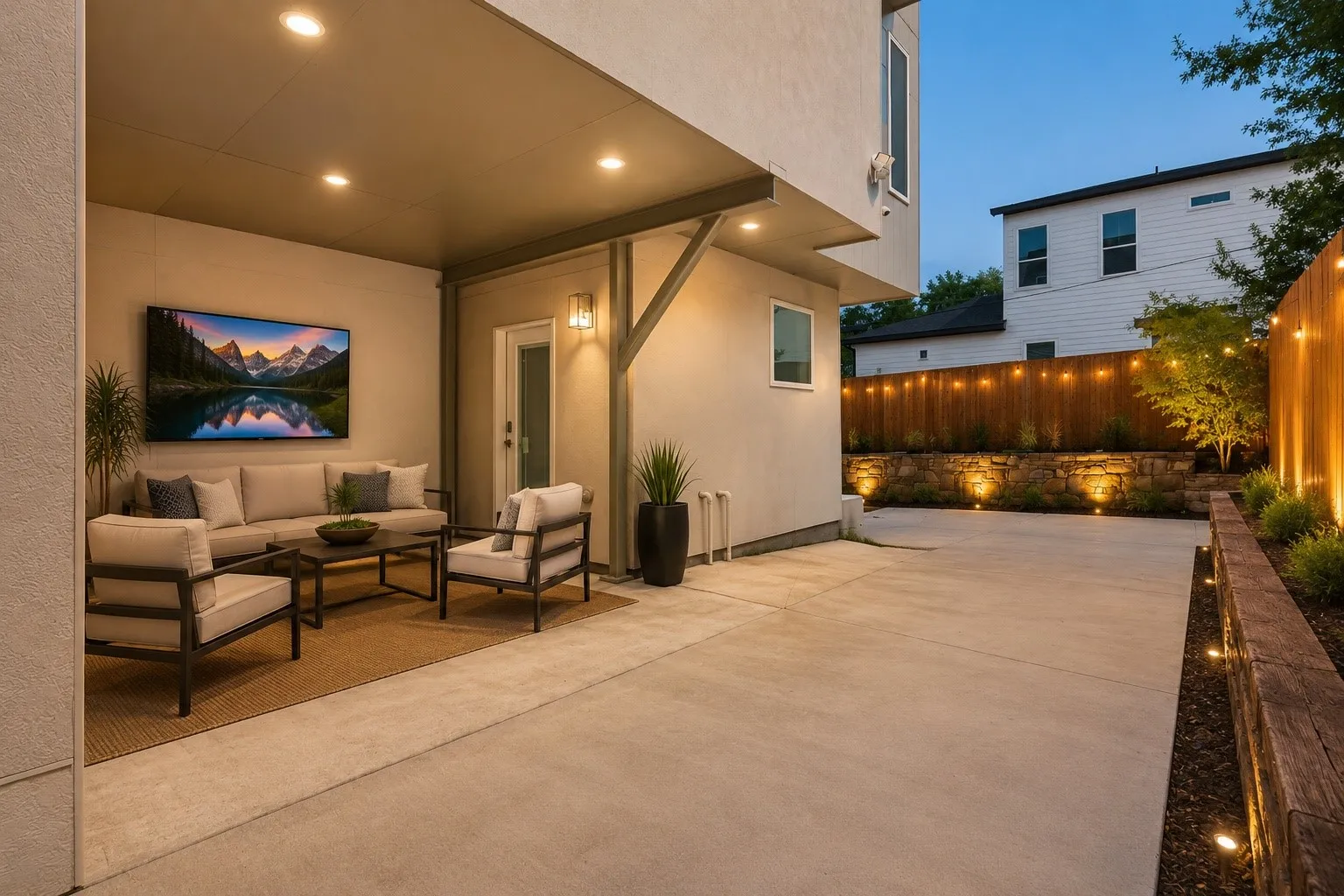 Virtually stage outdoor area