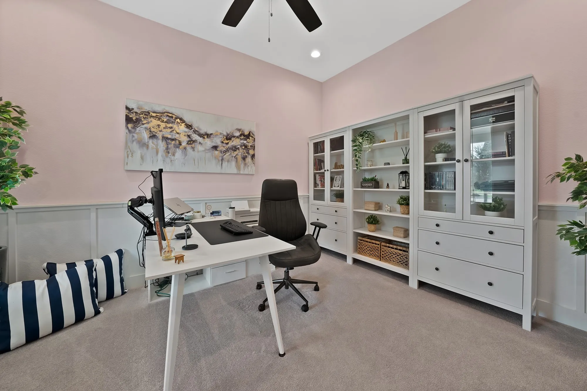 Study is located off of the entry and overlooks the front porch.