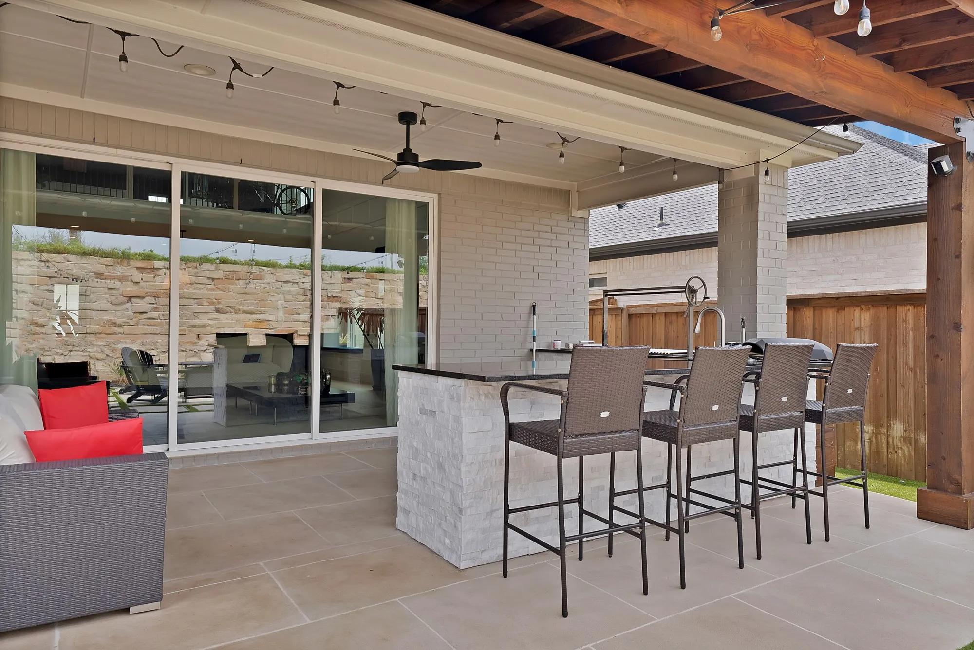 Enjoy al fresco dining on the covered patio.