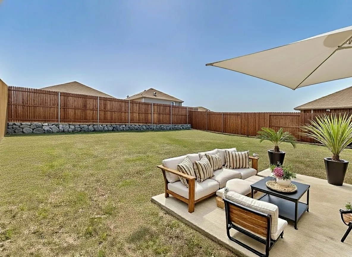 Oversized backyard