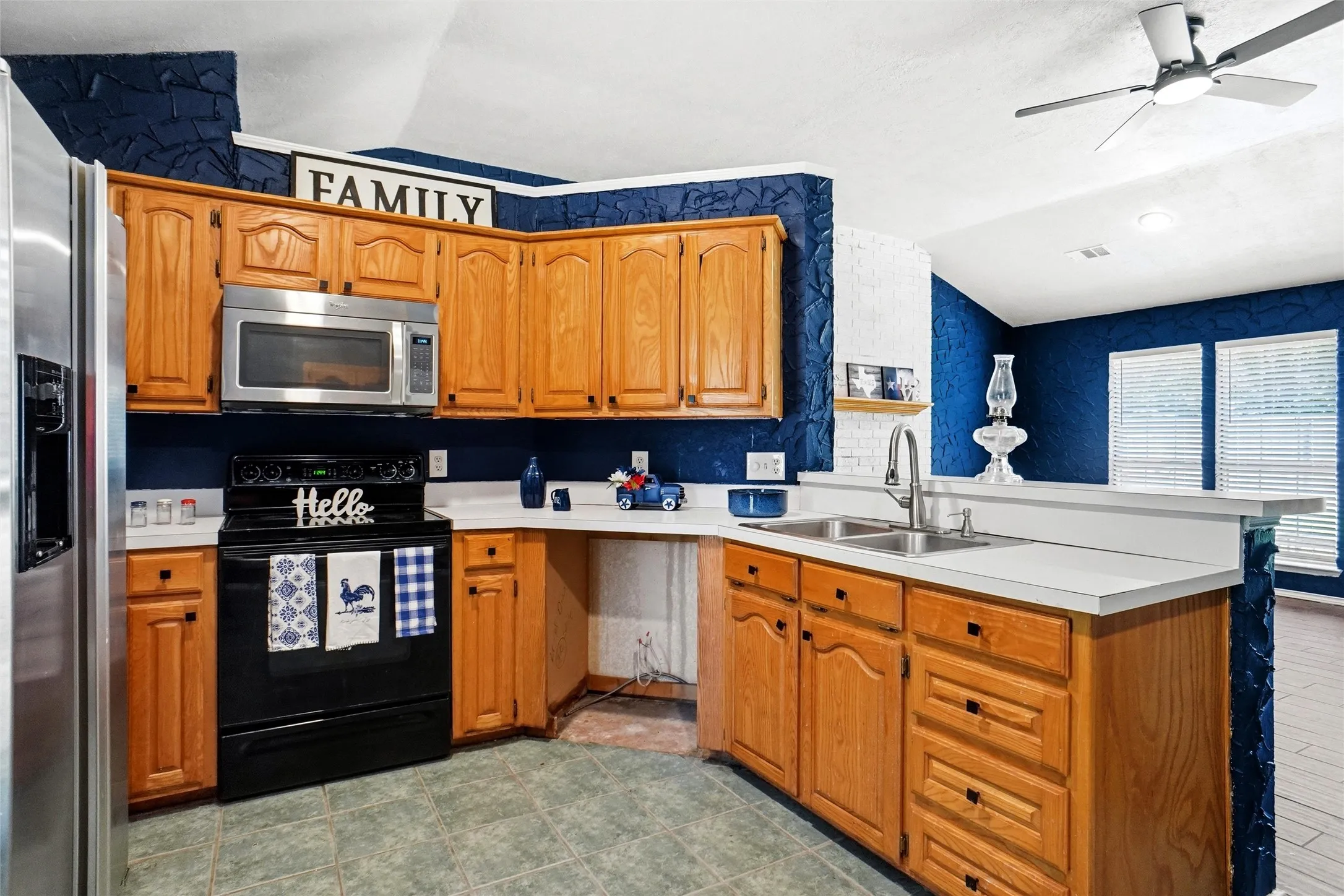 View of Kitchen Into Living Area