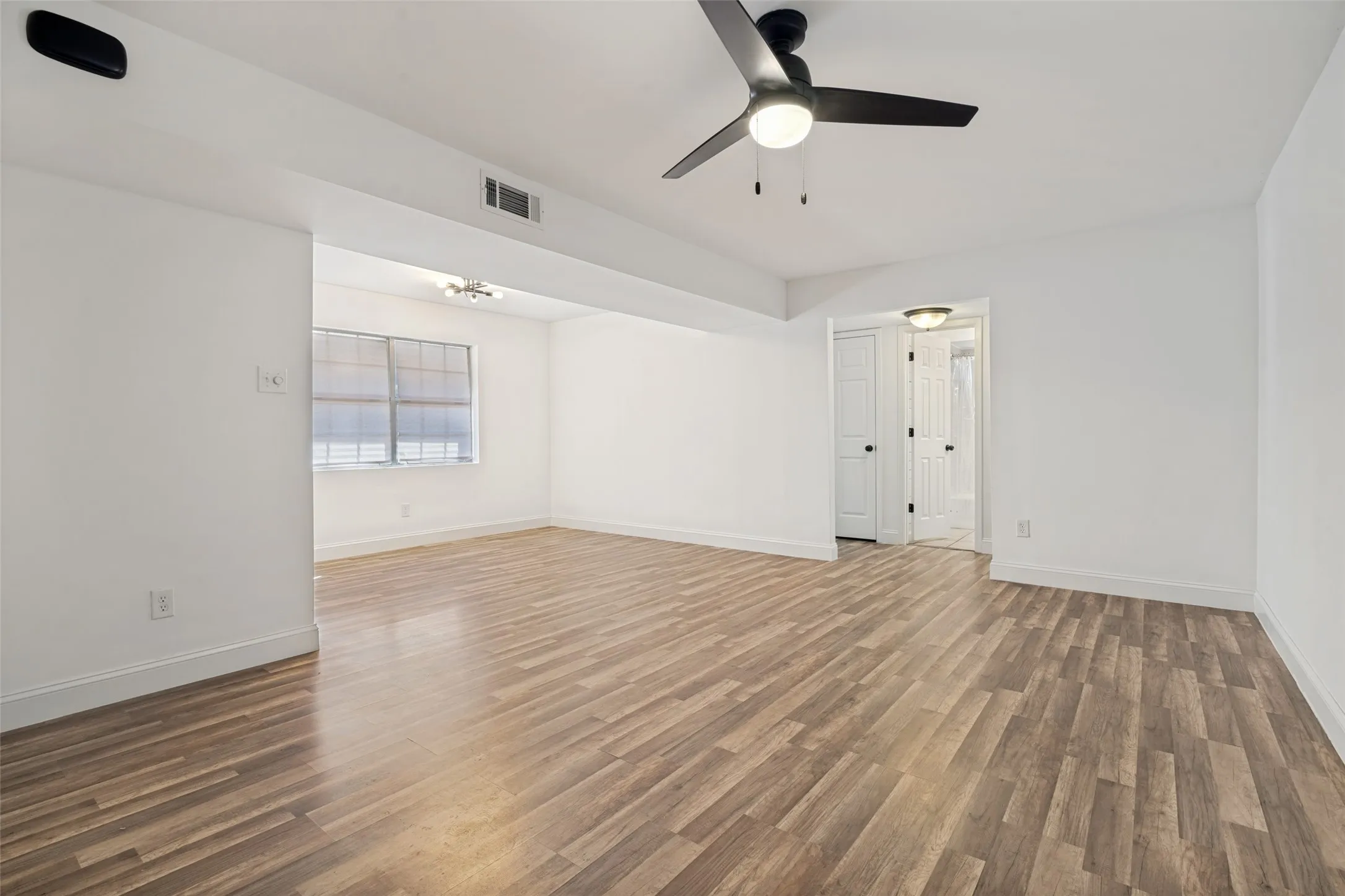 View of Living Room and dining area from front door
