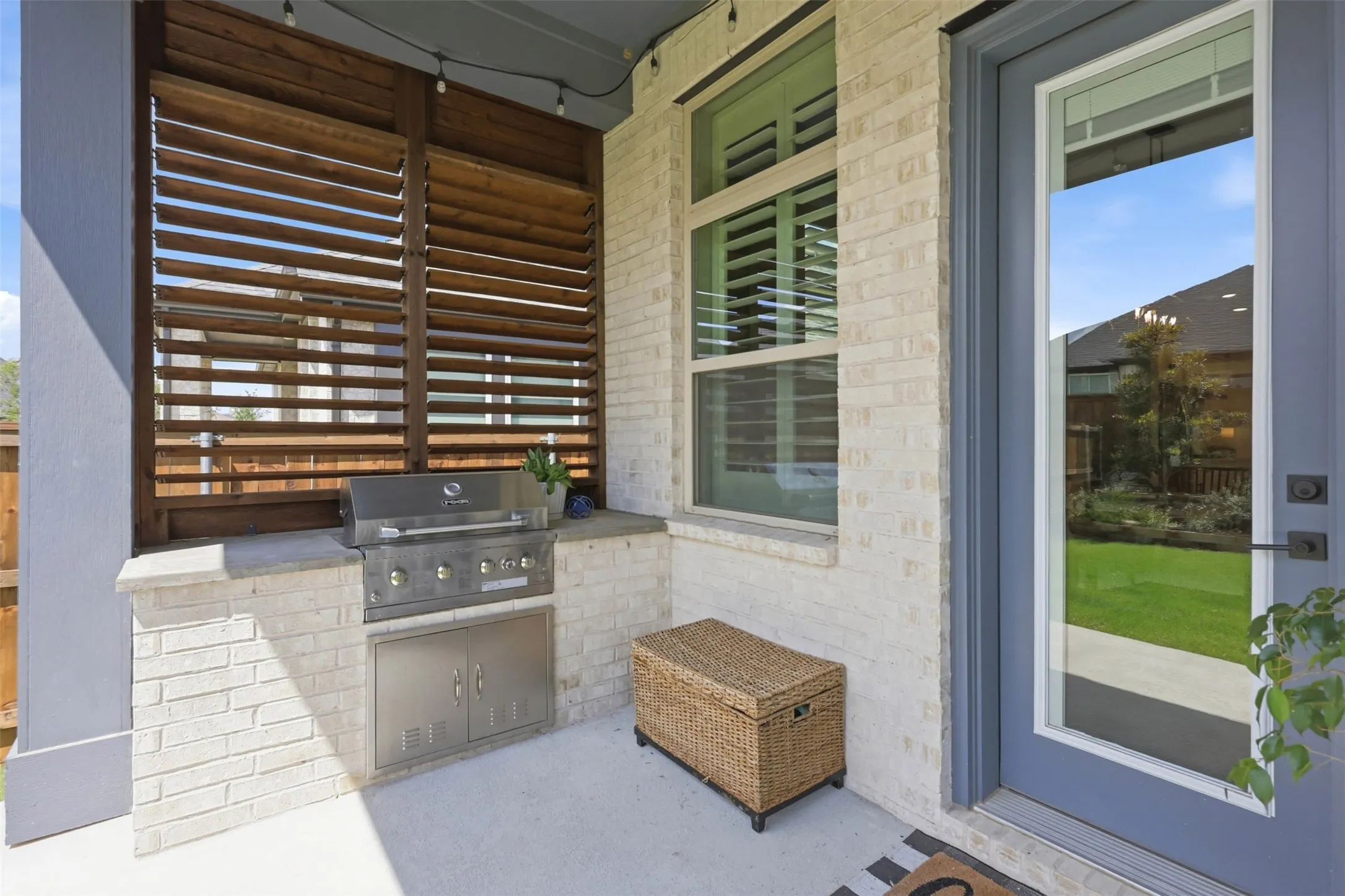 Outdoor Kitchen with privacy shutters
