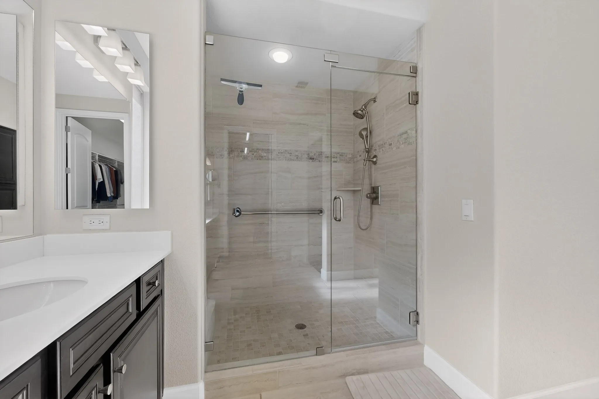 Large walk-in shower