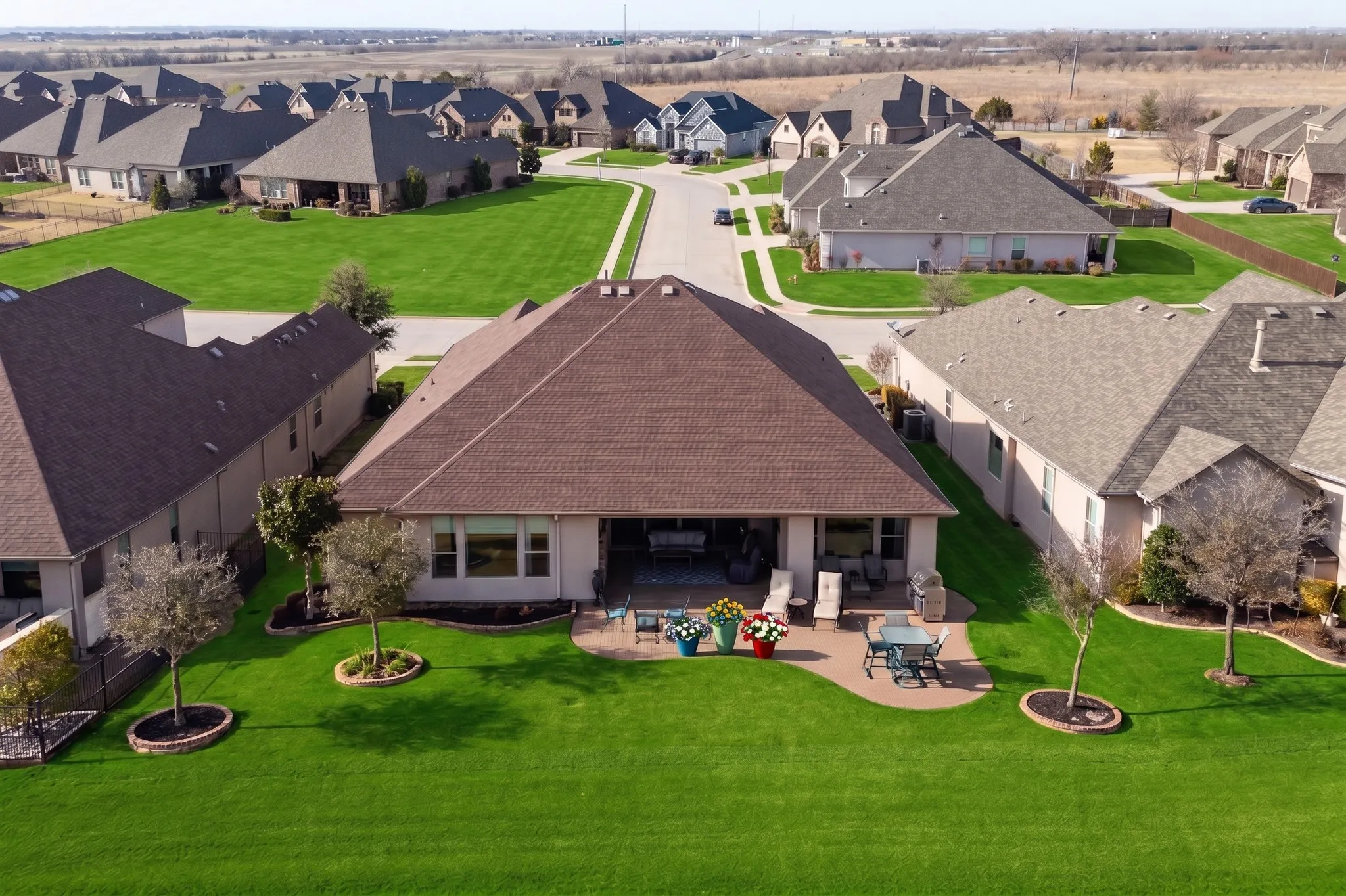 Aerial view from golf course