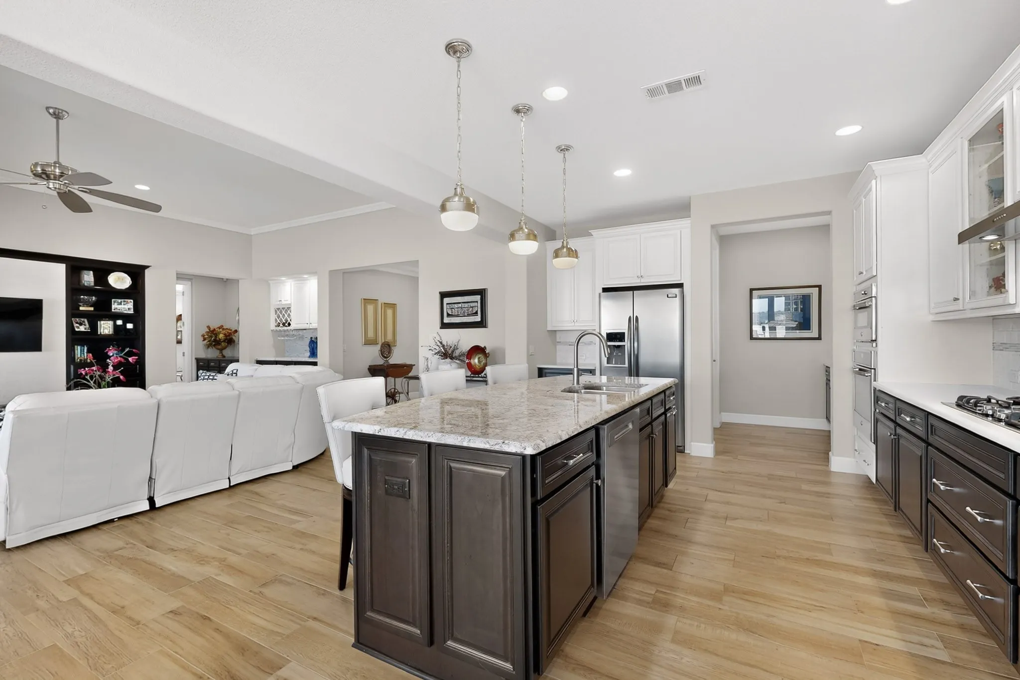 Kitchen island with granite counters