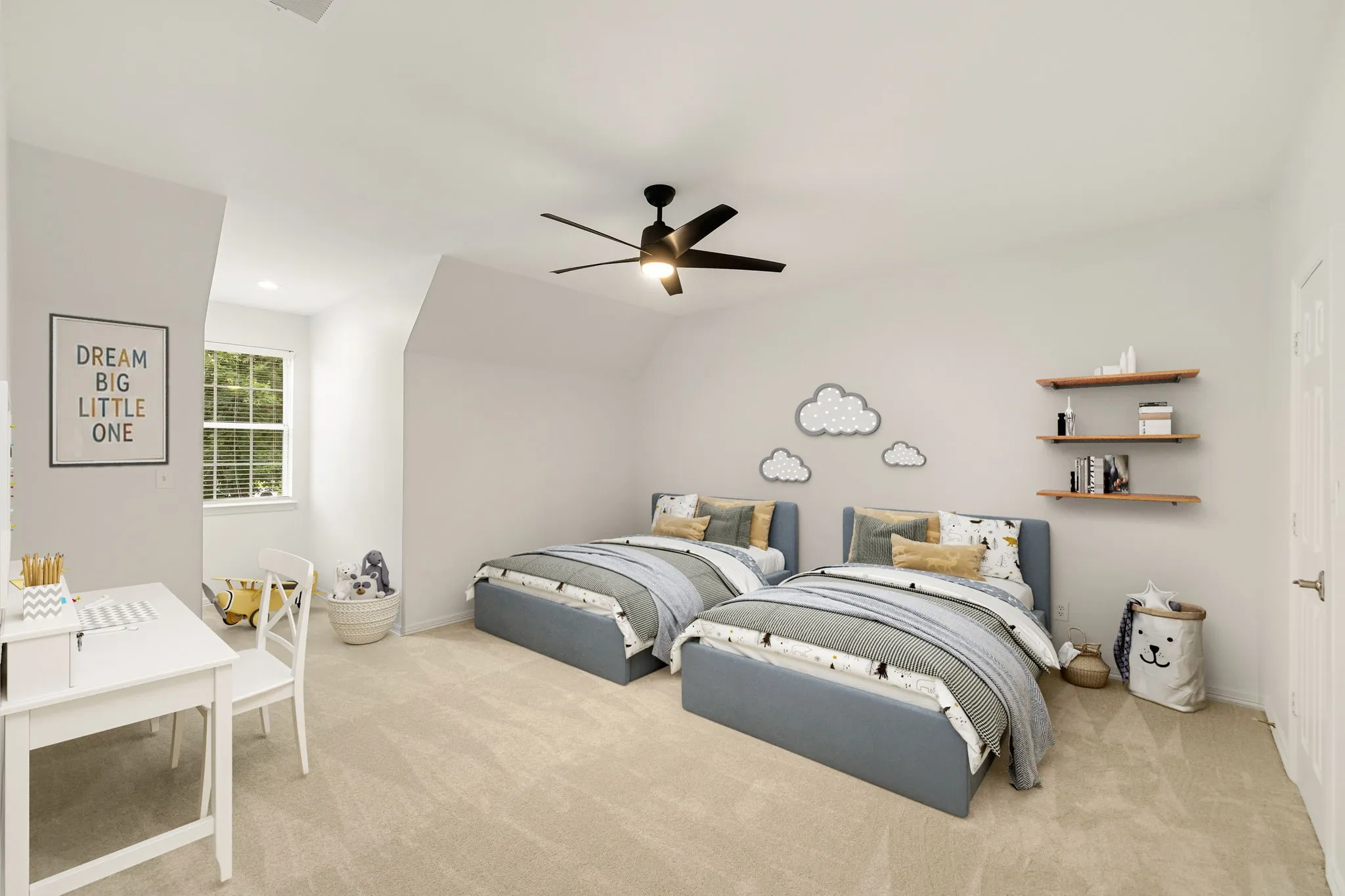 Virtually staged, massive bedroom!