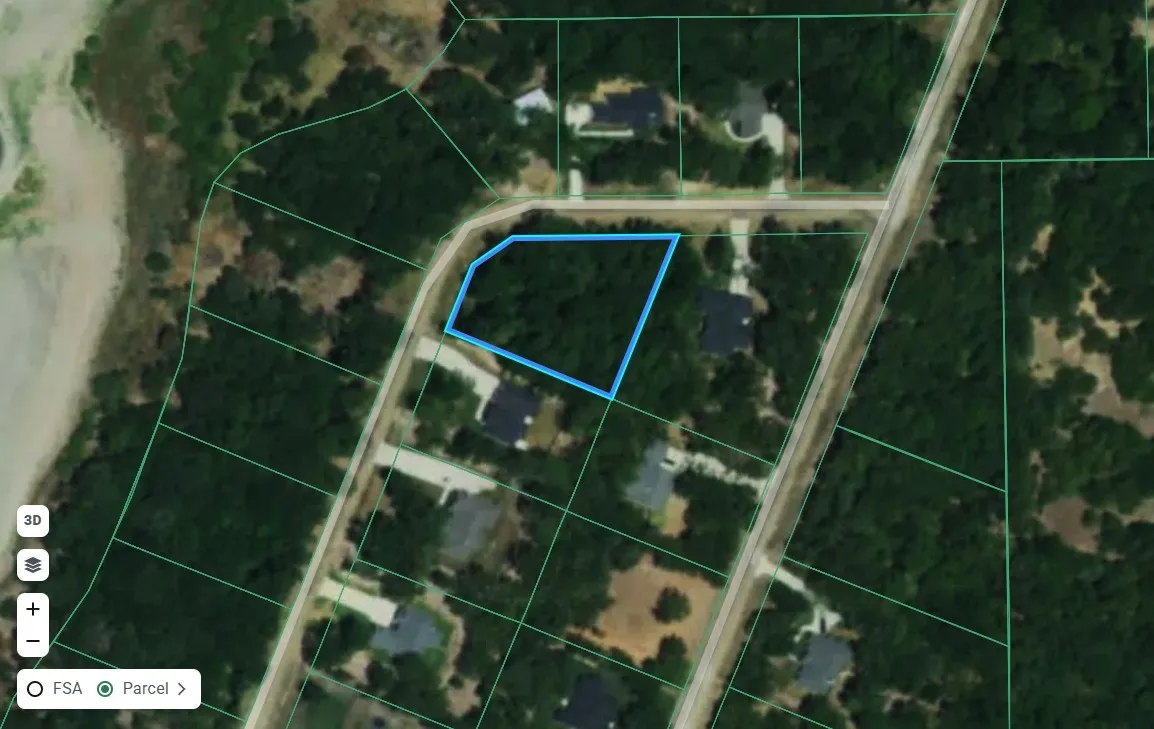 Aerial Property Map. Displaying the outline of the property within a larger land area