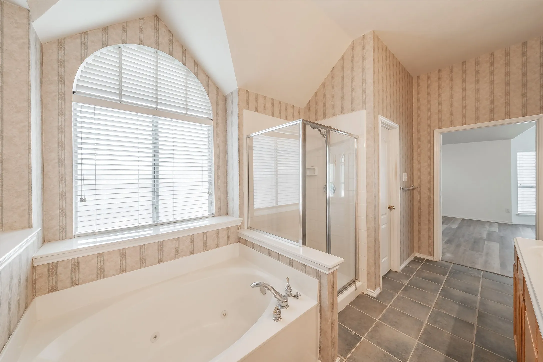 Master bath - garden tub and shower