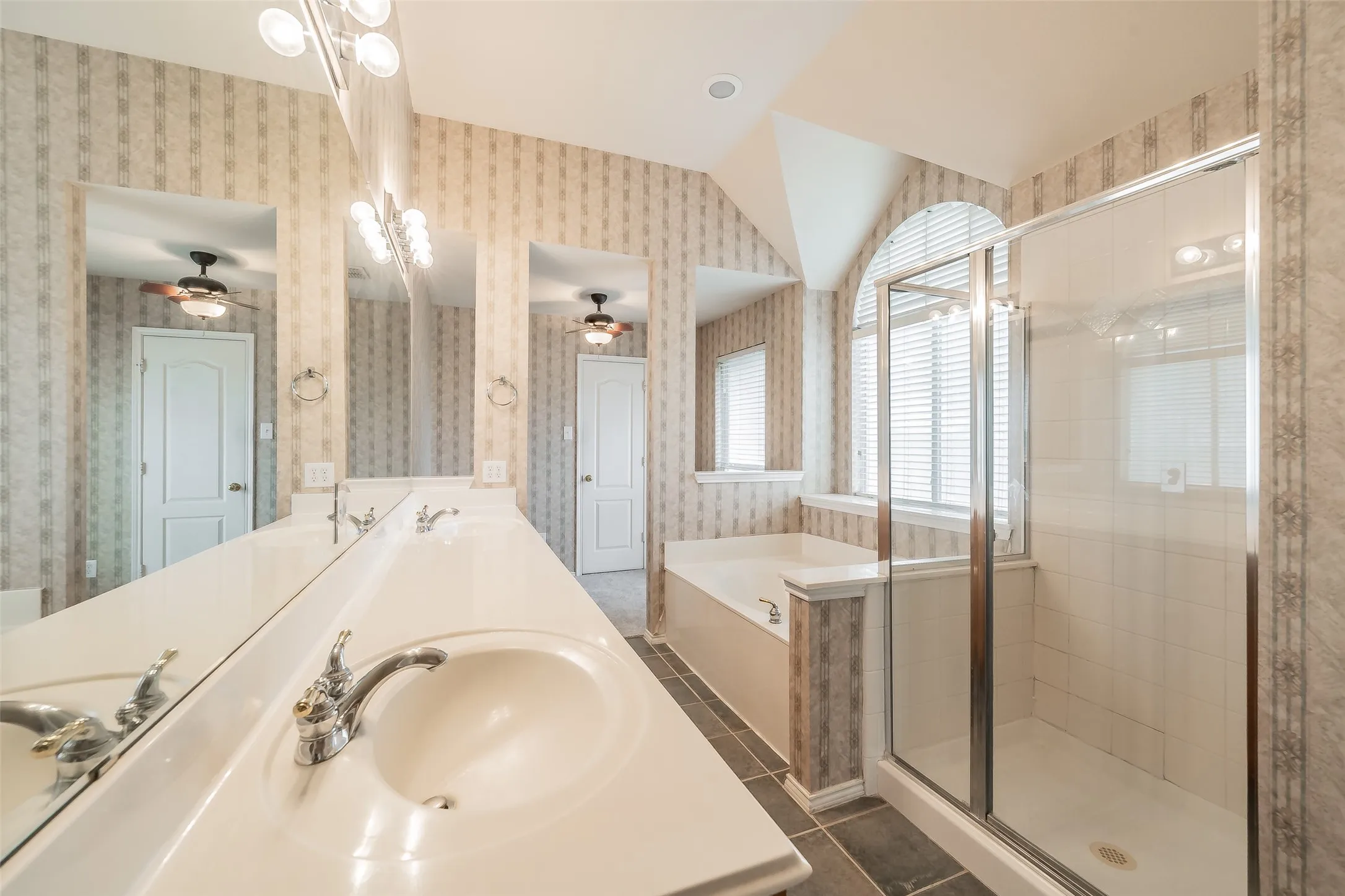 Master bath - double vanity, garden tub and shower