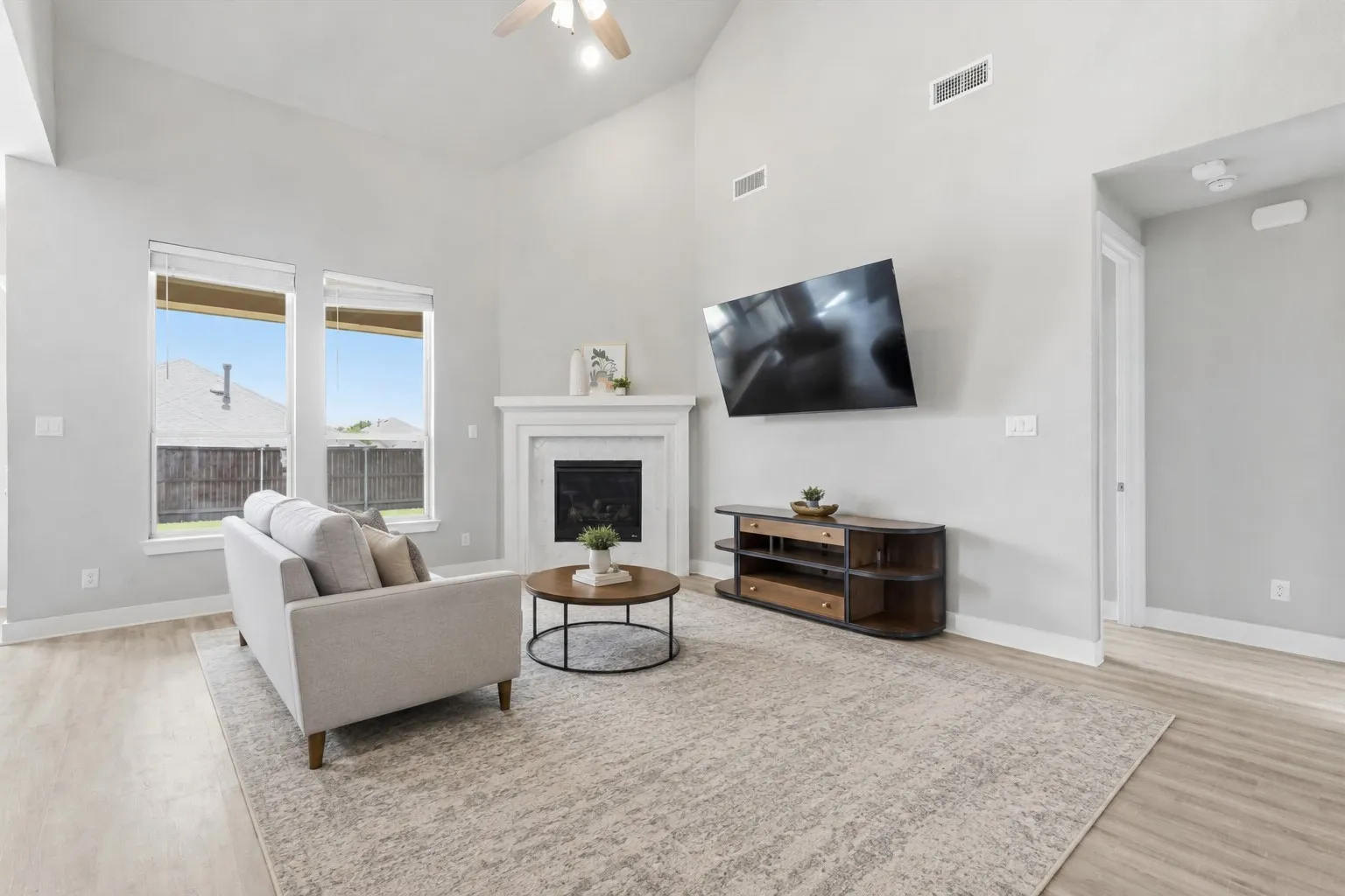 virtually staged living room