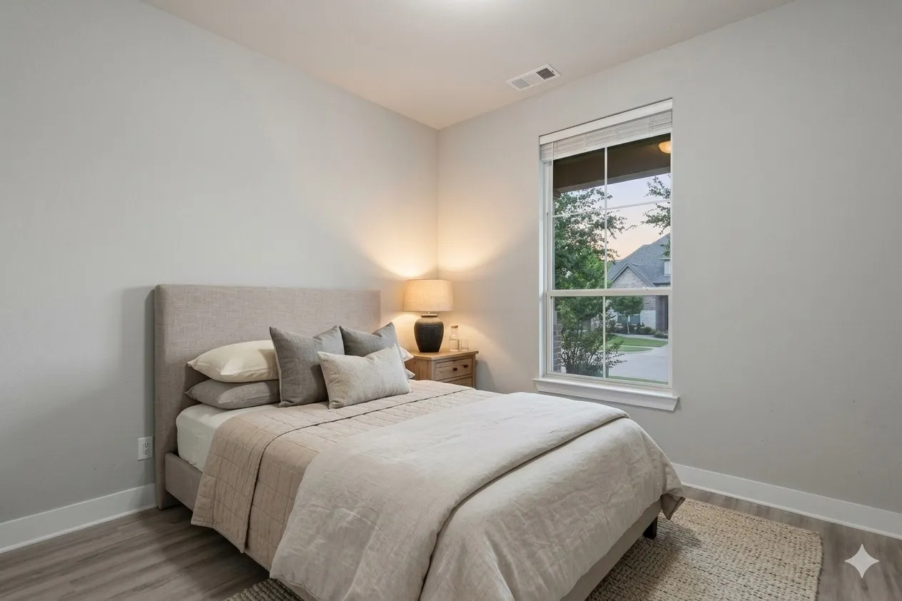 virtually staged downstairs bedroom