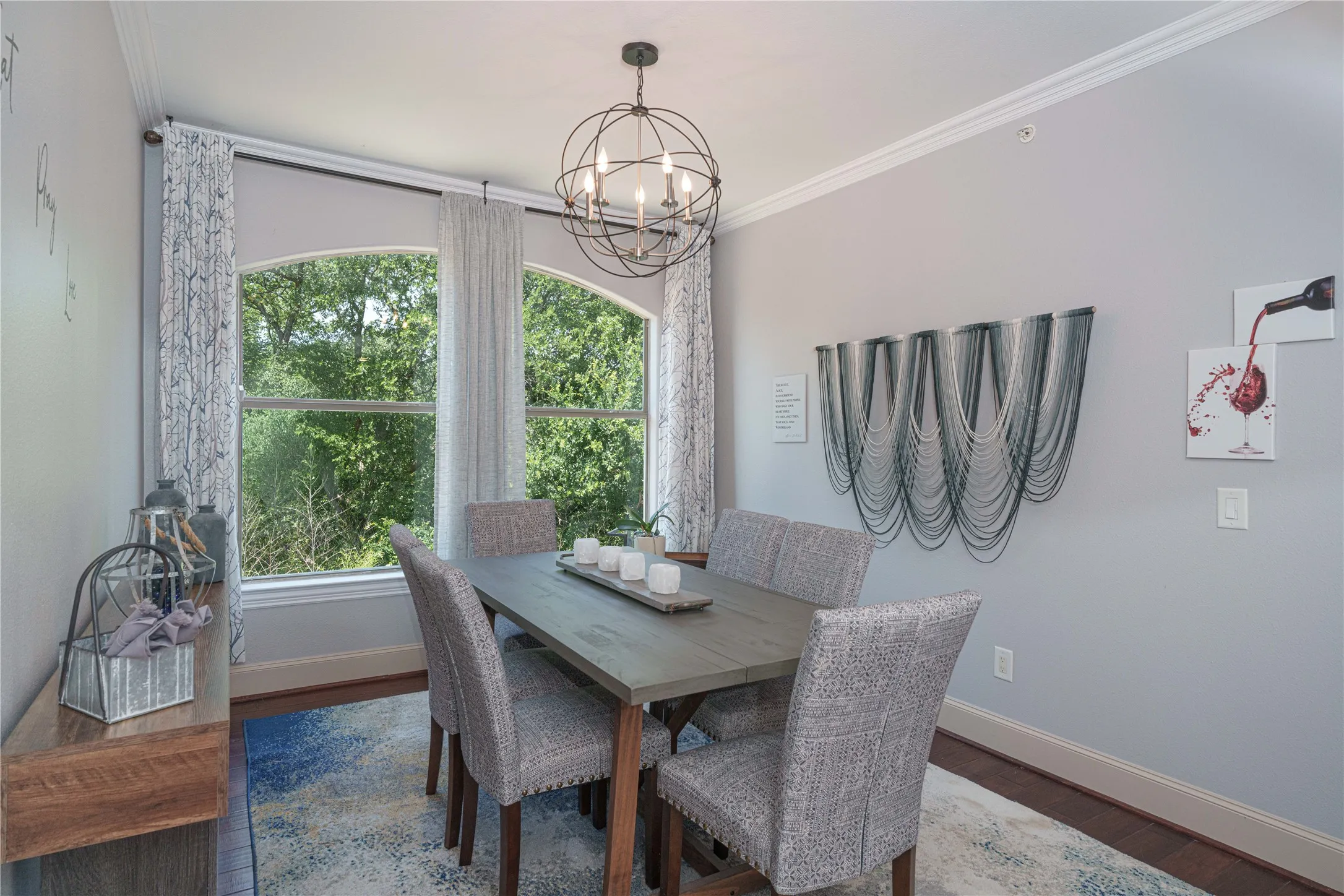 Bright Dining Room with a Green Belt view