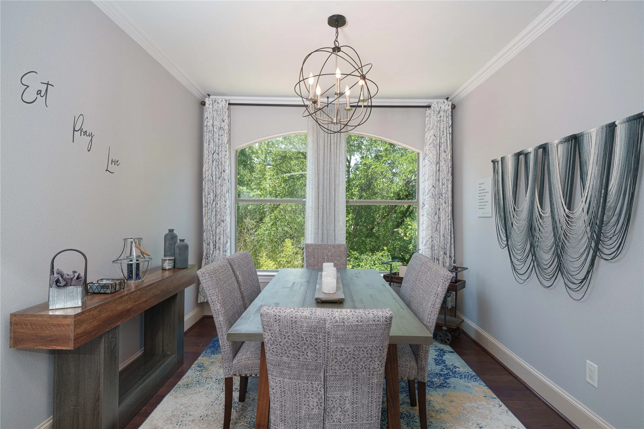 Bright Dining Room with a Green Belt view