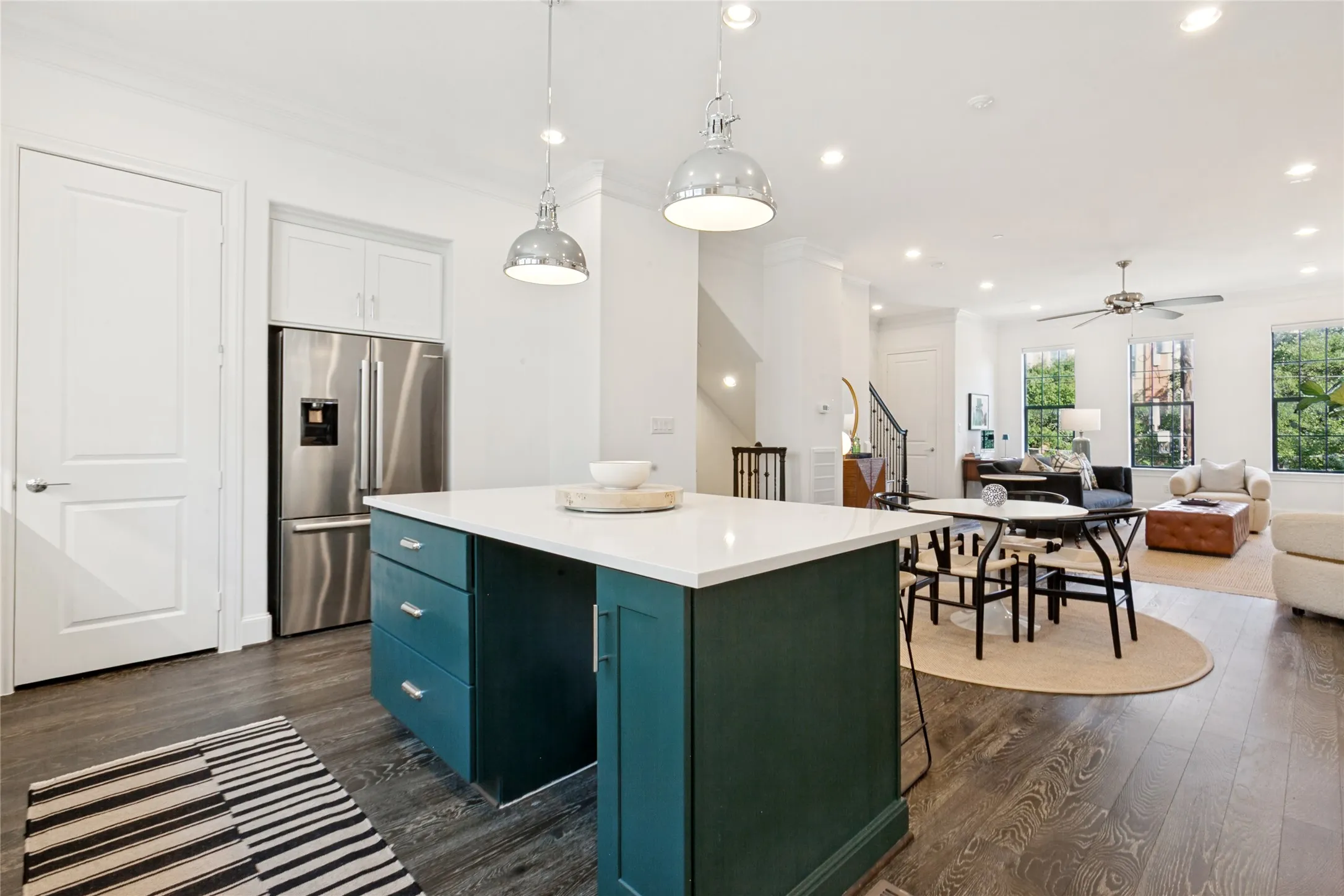 Room for 3 barstools at the island