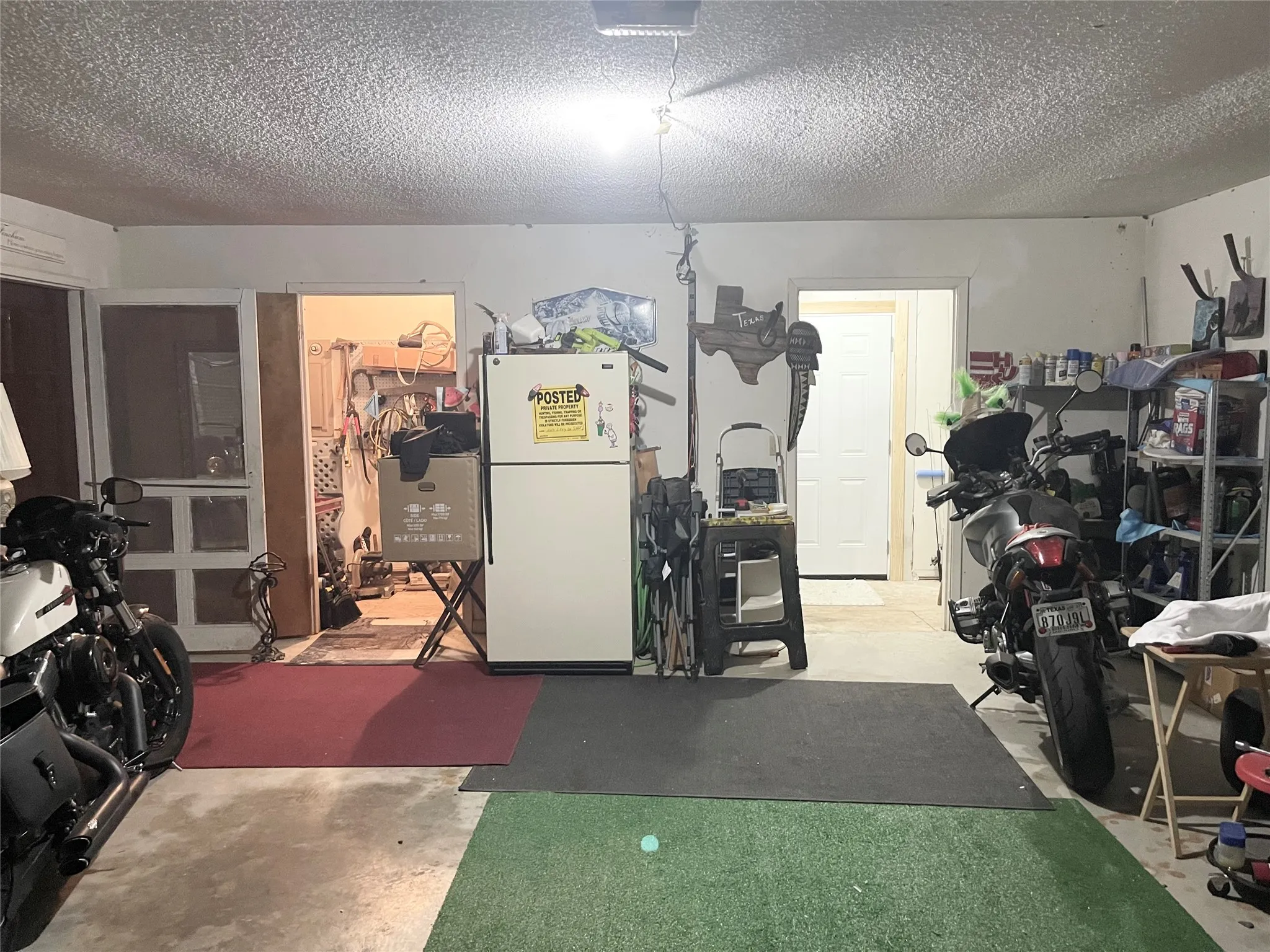 Garage with multiple Storage Rooms
