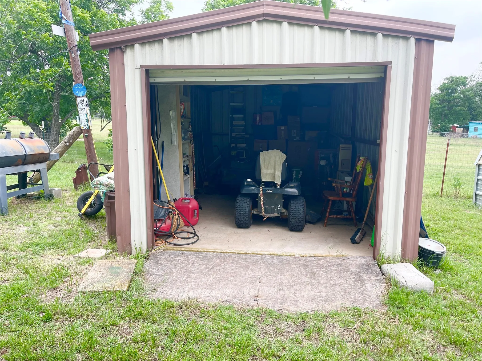 Storage Building in Backyard