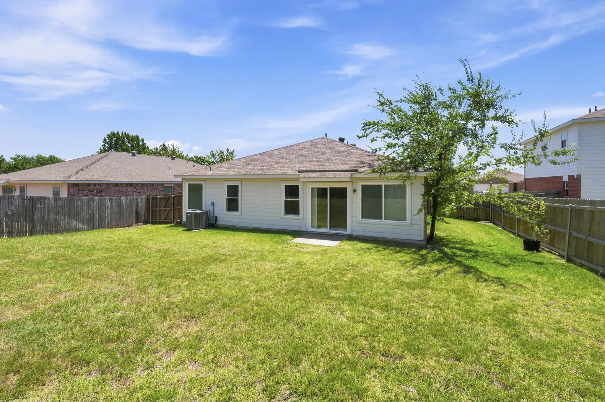 Great size backyard with room for kids, pets or entertaining.