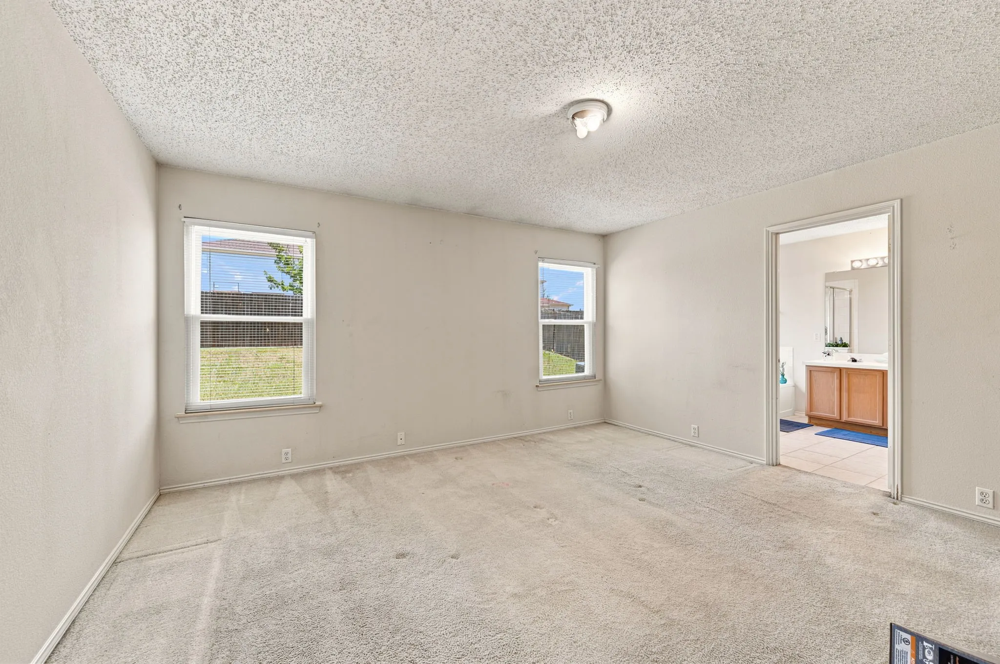 Master bedroom with ensuite bathroom.