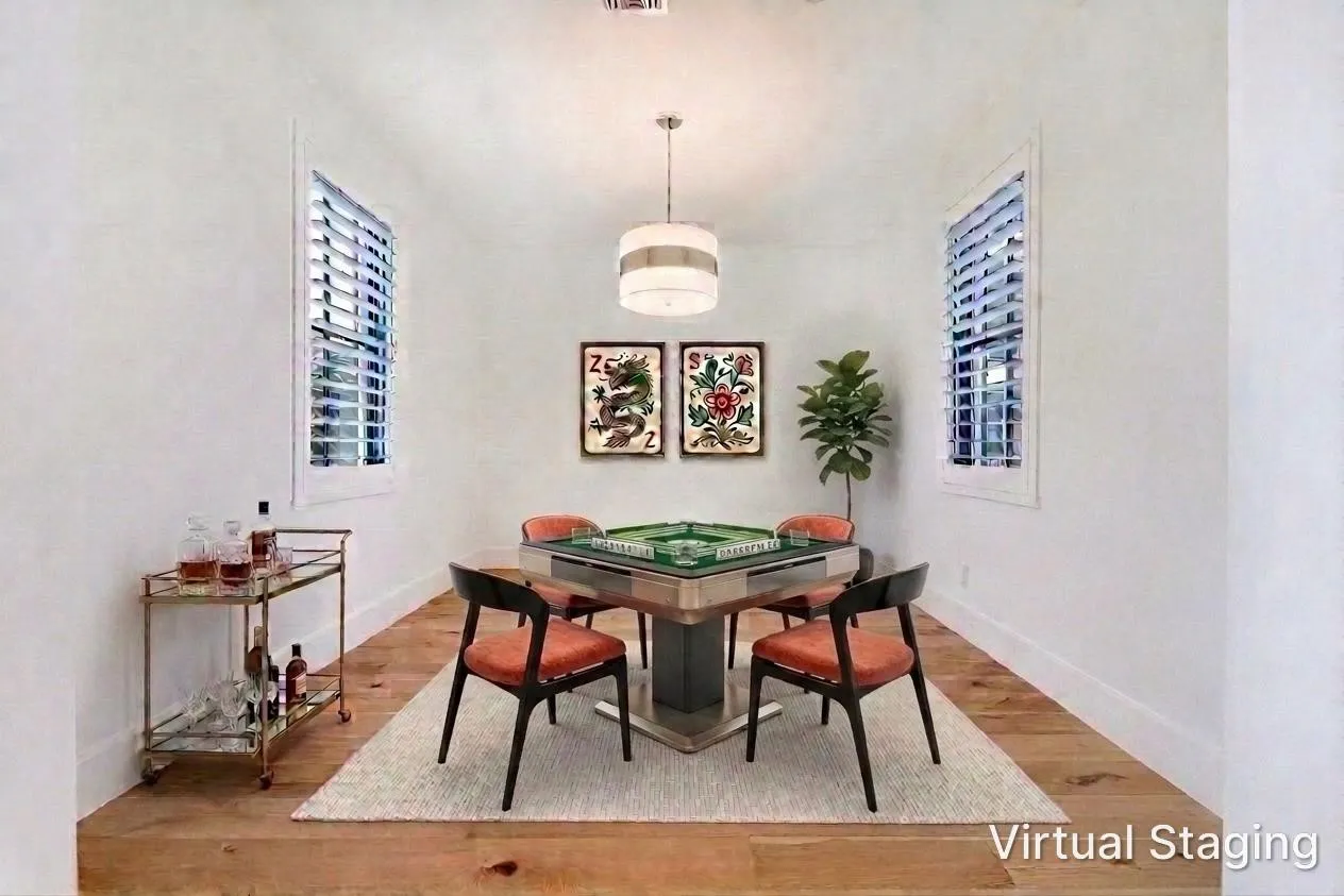 Mahjong anyone?  Ideal space for game night or wine room