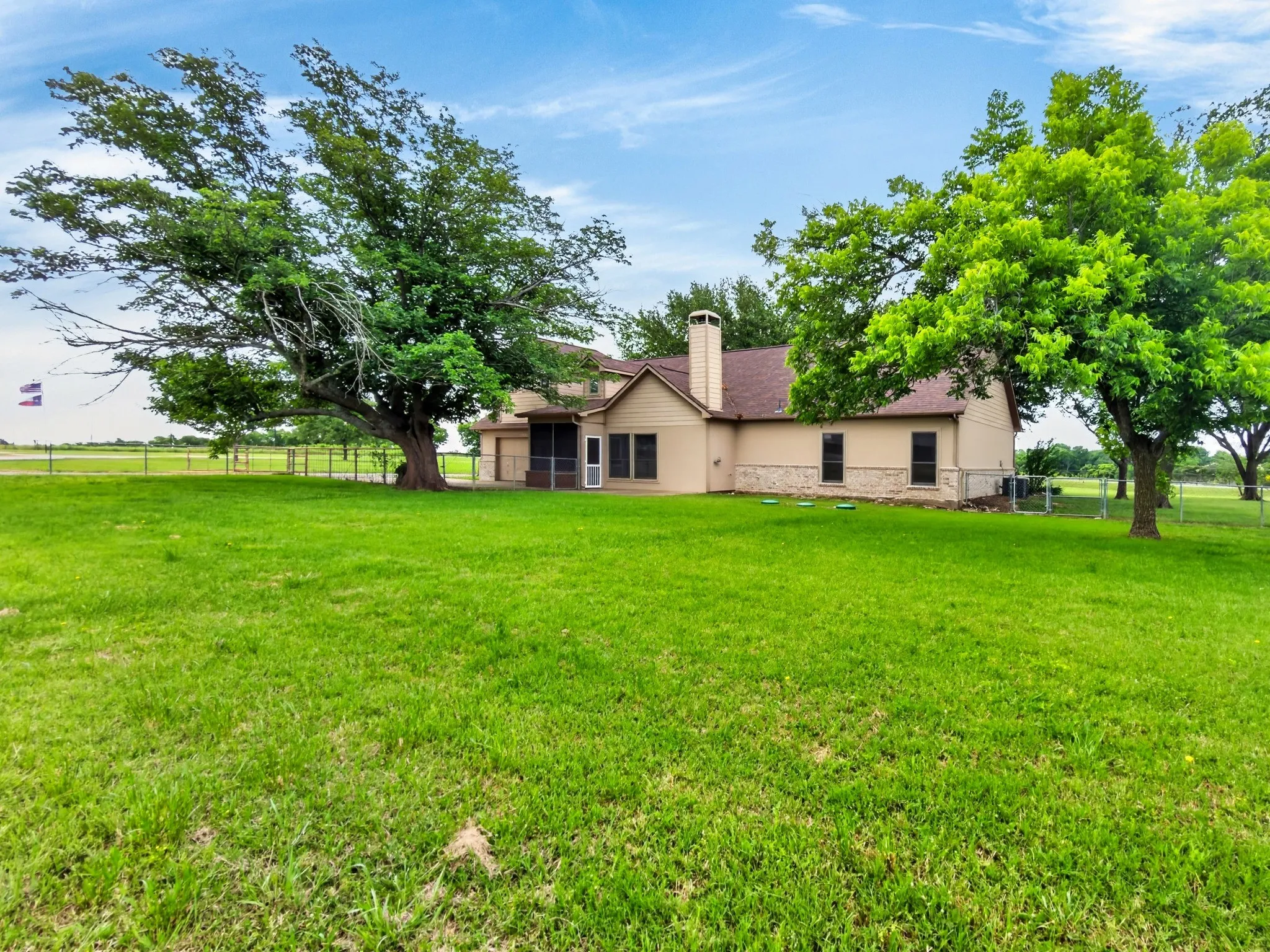 Fully fenced in yard
