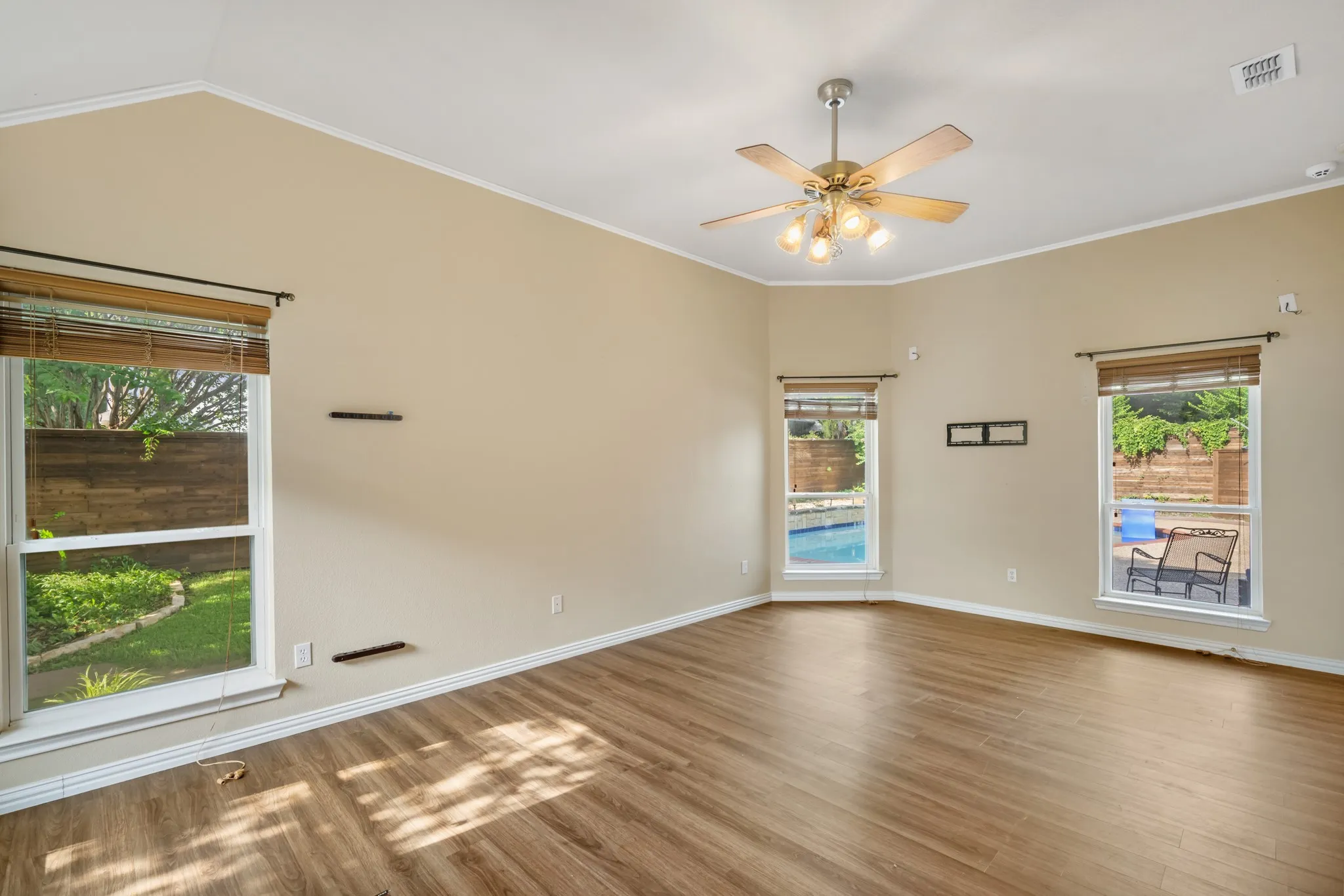 Large windows capture beautiful views.