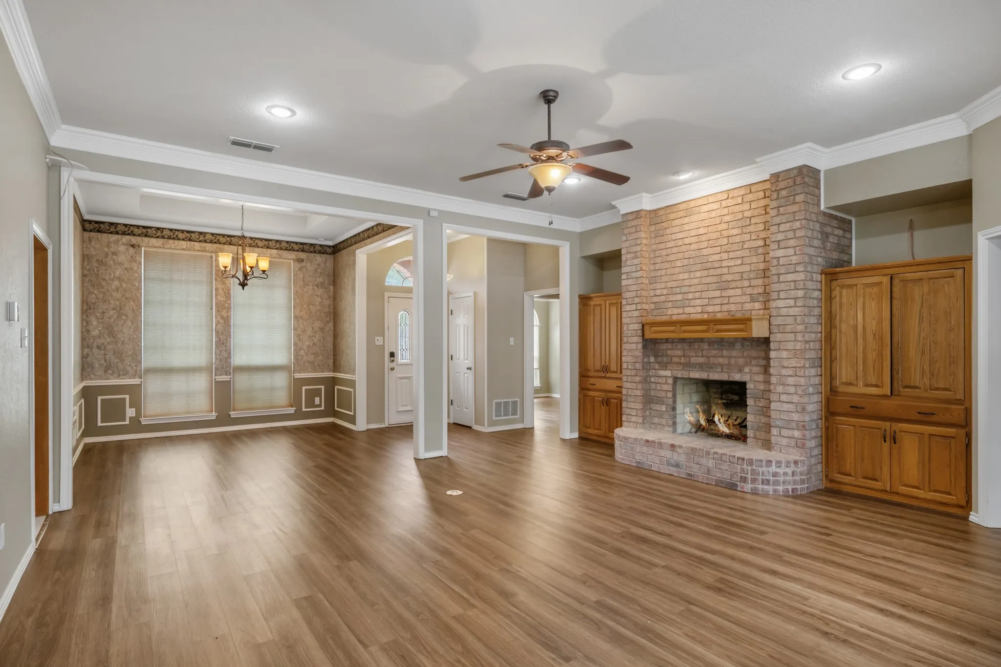 Intricate woodwork is found throughout the home.