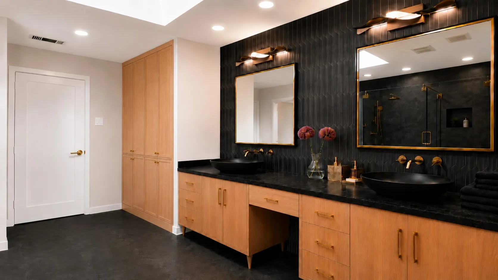 Photo includes reality renovation to showcase the possibility of the primary bathroom. Design services included with purchase!