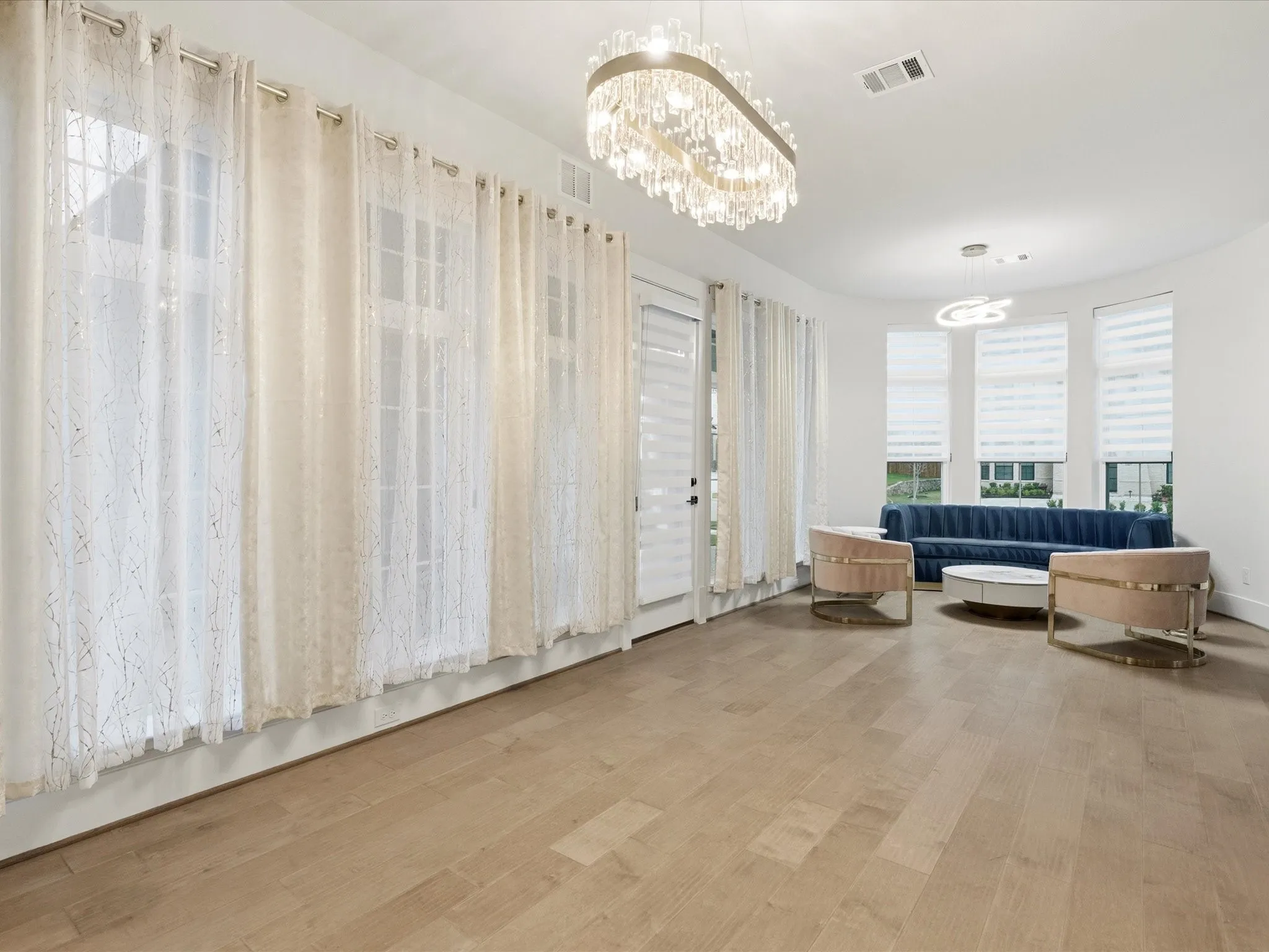Light wood-finish flooring throughout