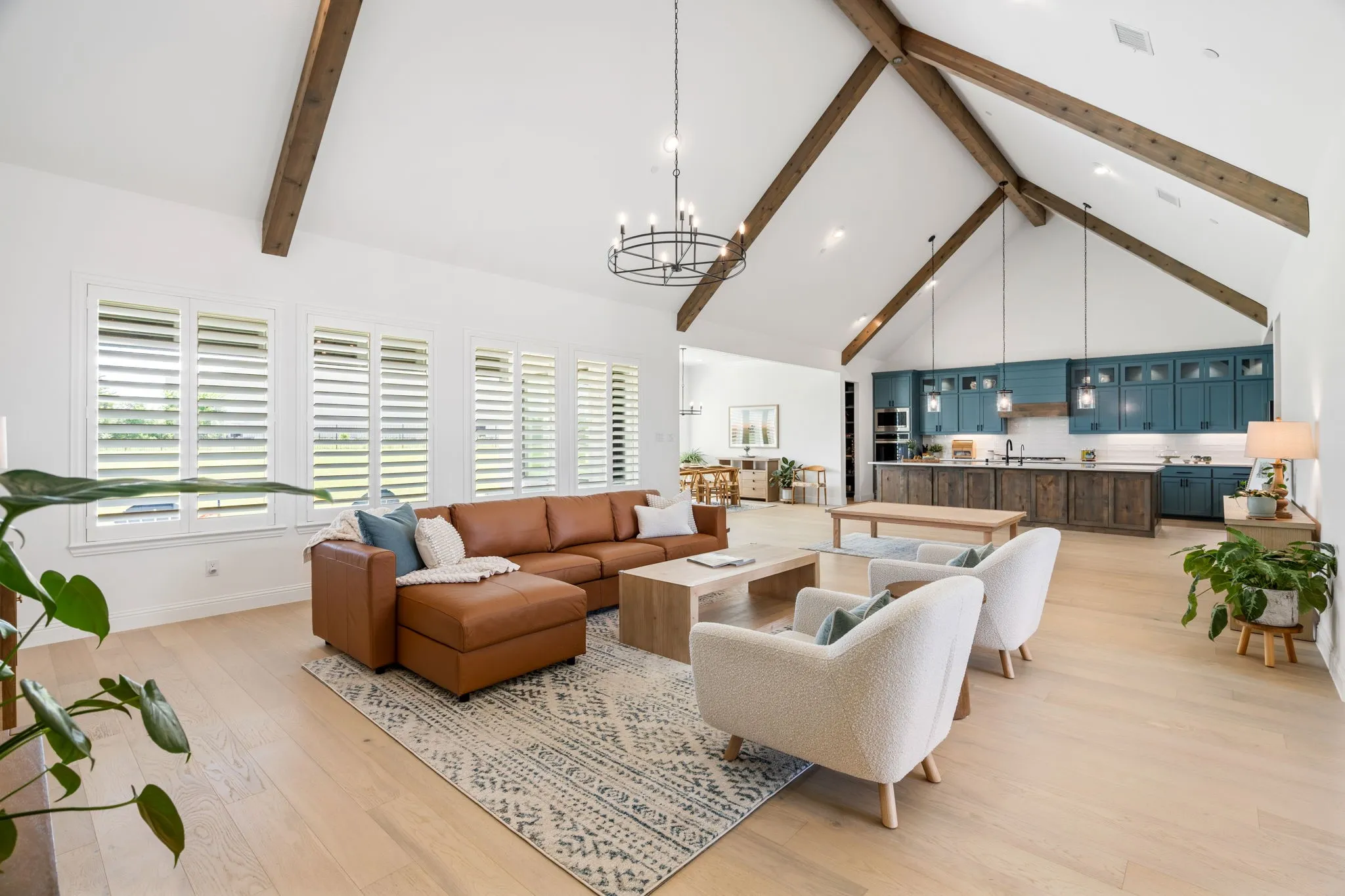 This open-concept layout effortlessly blends your living and dining areas, with extra island seating for casual entertaining.