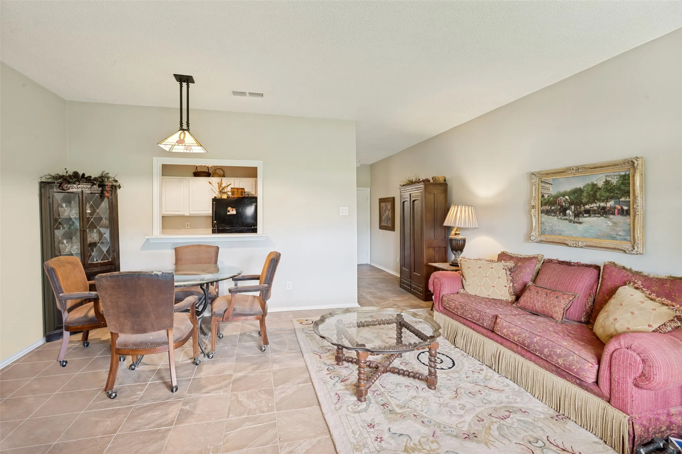 View of the living and dining room