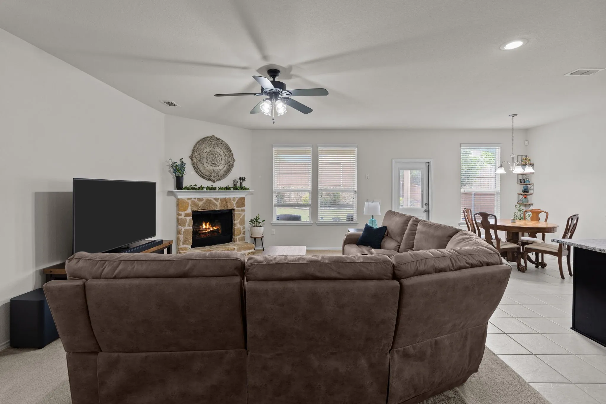 Open living, dining, kitchen!